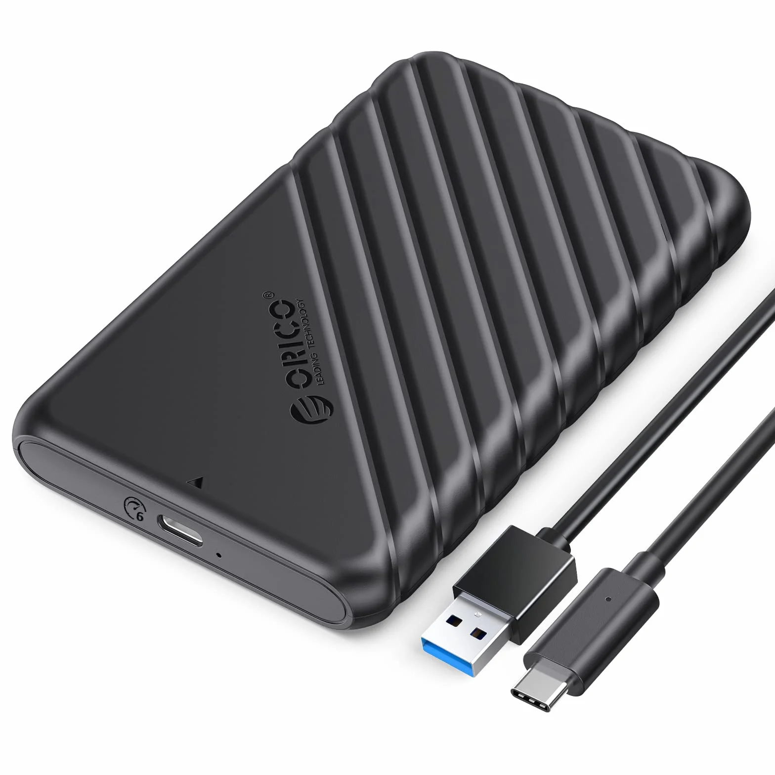 ORICO Case Esterna per HDD/SSD 2,5 pollici SATA, USB 3.1 Gen 1 (6Gbps) fino a 6 TB, Supporta UASP e TRIM, Senza Attrezzi per Unità da 7mm/9,5mm – Nero (25PW1-C)