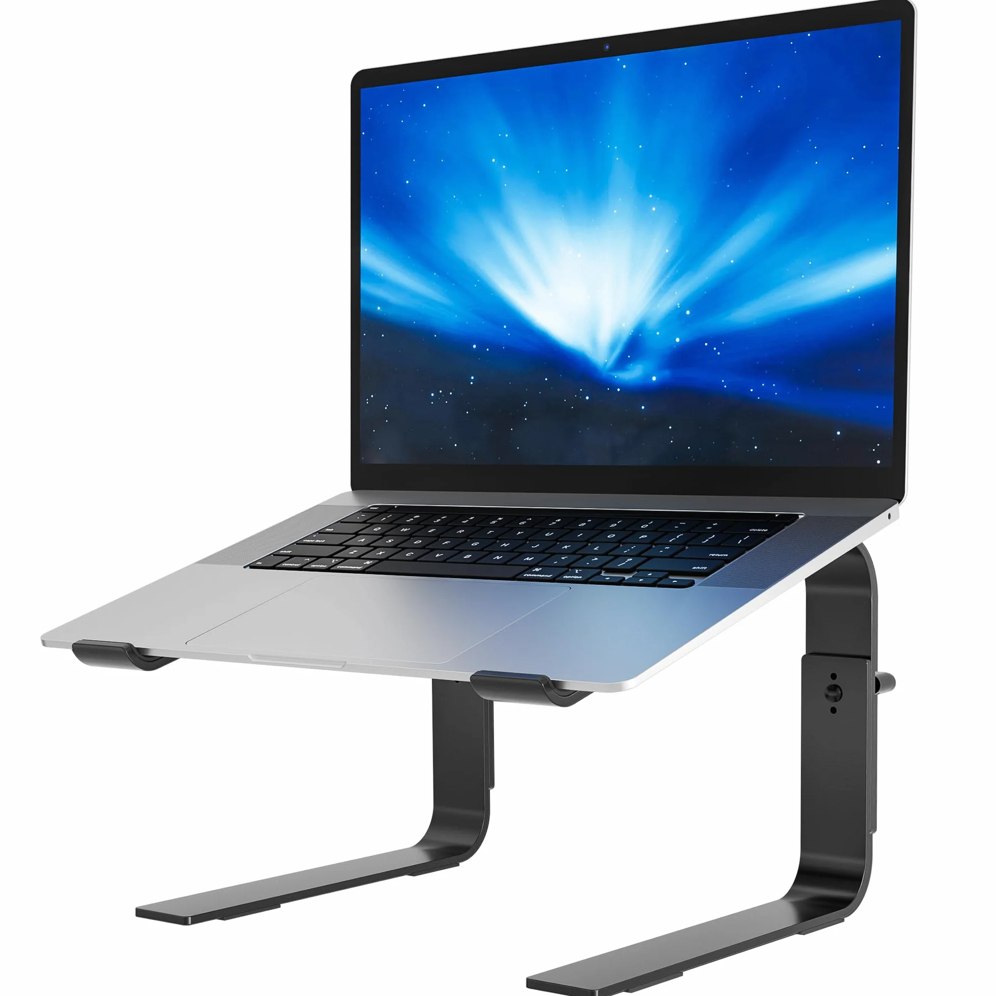 BONTEC Supporto PC Portatile Regolabile in Altezza, Supporto PC Compatibile Laptop Da 10-17 Pollici, Rialzo PC Portatile Per Computer/MacBook/Notebook, Laptop Stand Fino a 8kg, Nero