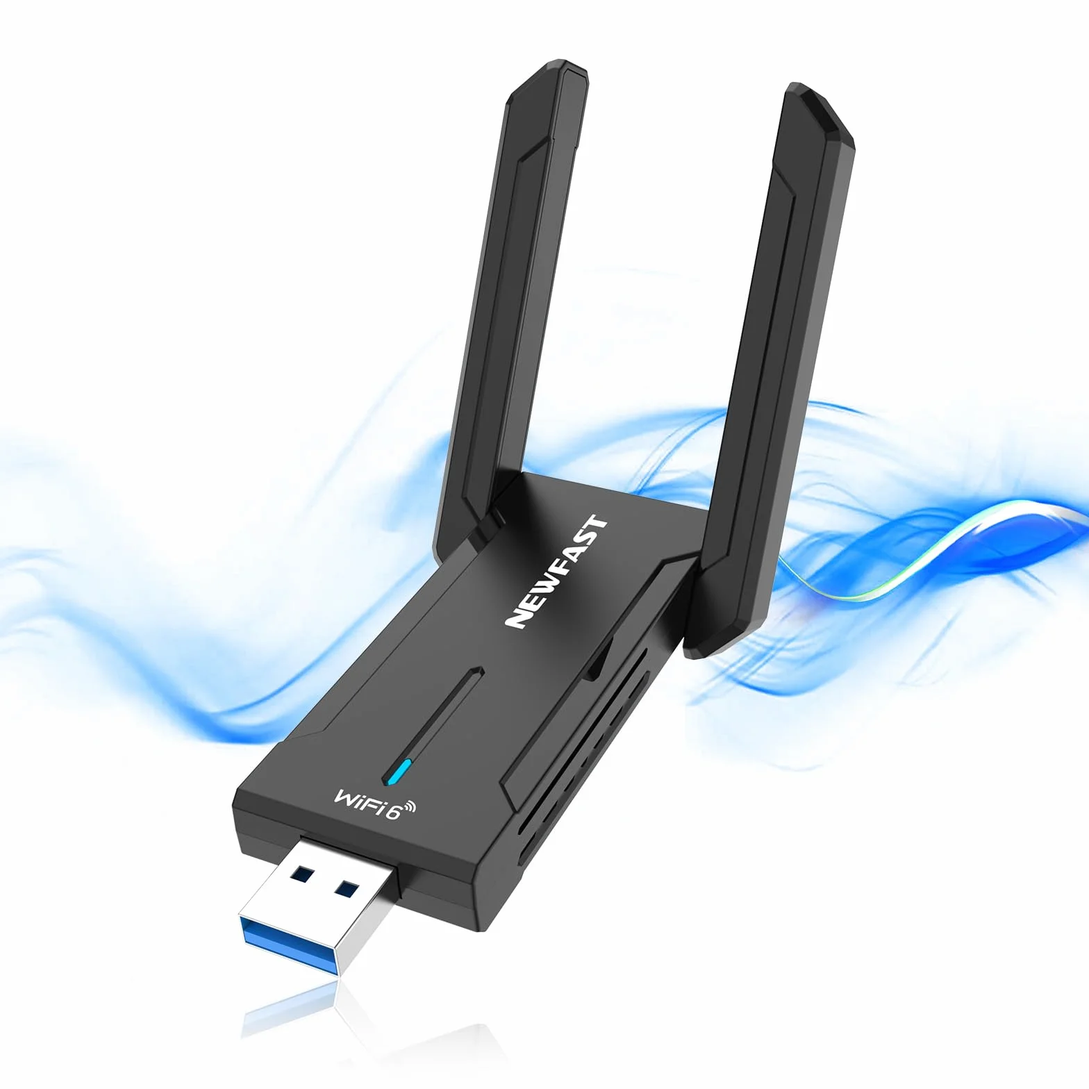 NEWFAST Chiavetta WiFi 6E USB 5400Mbps Tri-Band 6/5/2,4GHz USB3.0 OFDMA MU-Mimo WPA3 NF-U353