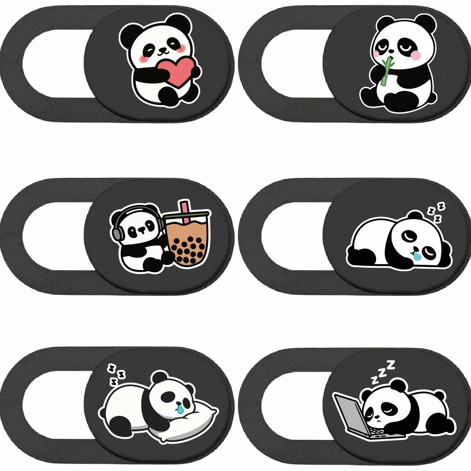 Panda Copriobiettivo Fotocamera Webcam Cover Slide Design Carino Animale Protezione Privacy Laptop Notebook Tablet Telefono Mini PC