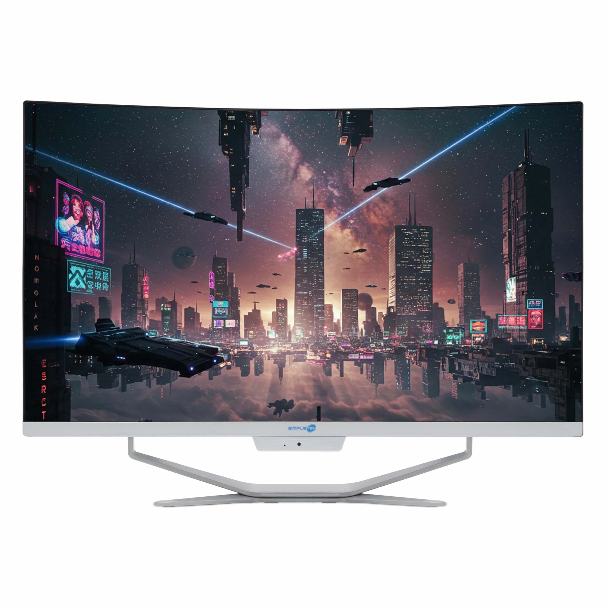 SIMPLETEK - All in One AiO 27” FHD Curvo Windows 11 Pro Core i7 fino 3,6 GHz 16GB RAM SSD 960GB Mouse Tastiera Wireless Webcam PC