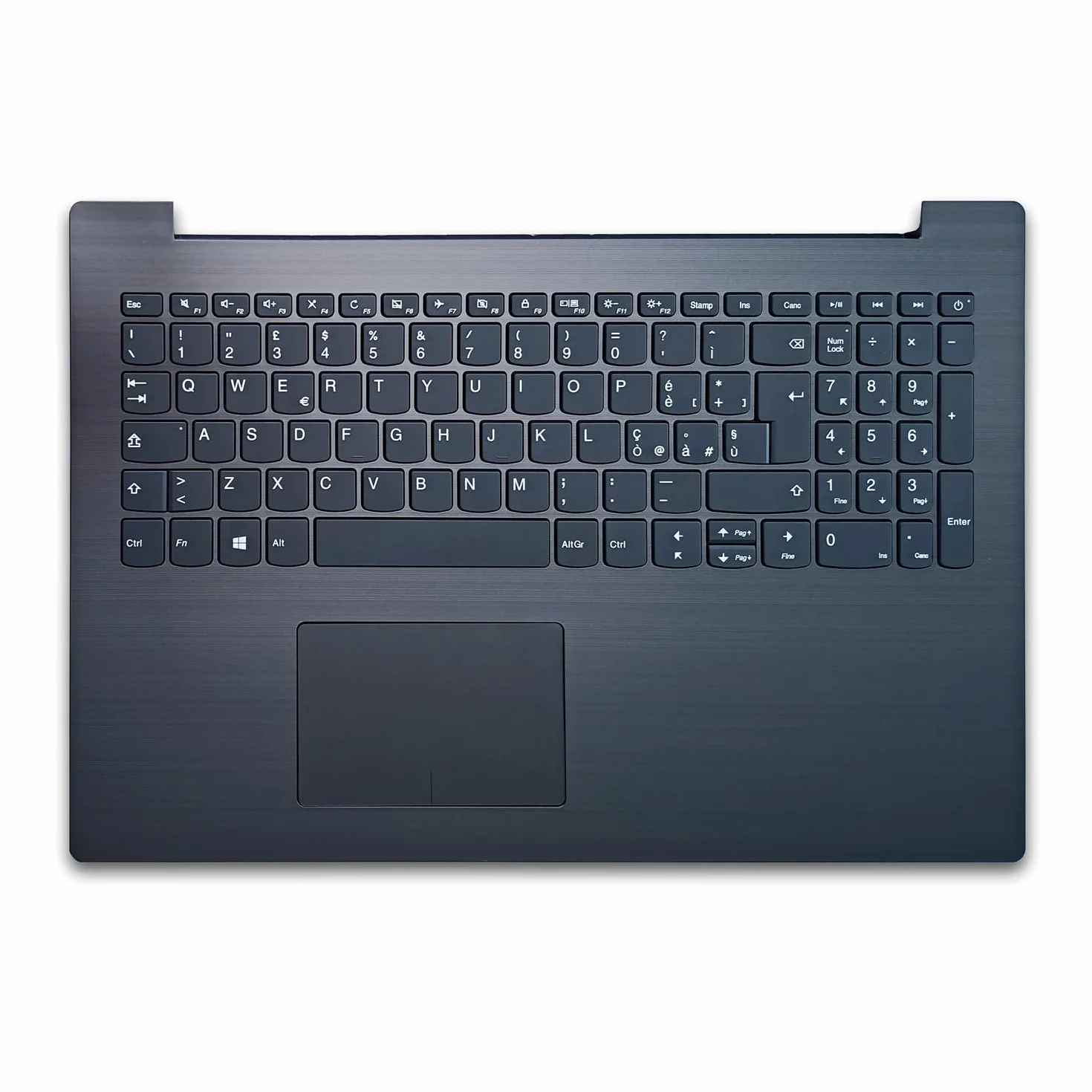 new net - Top case Palmrest con tastiera compatibile con Lenovo IdeaPad 330-15AST (Type 81D6) [Frame Grigio (Iron Grey) - con touchpad, speaker e connettore SSD - Layout ITA]