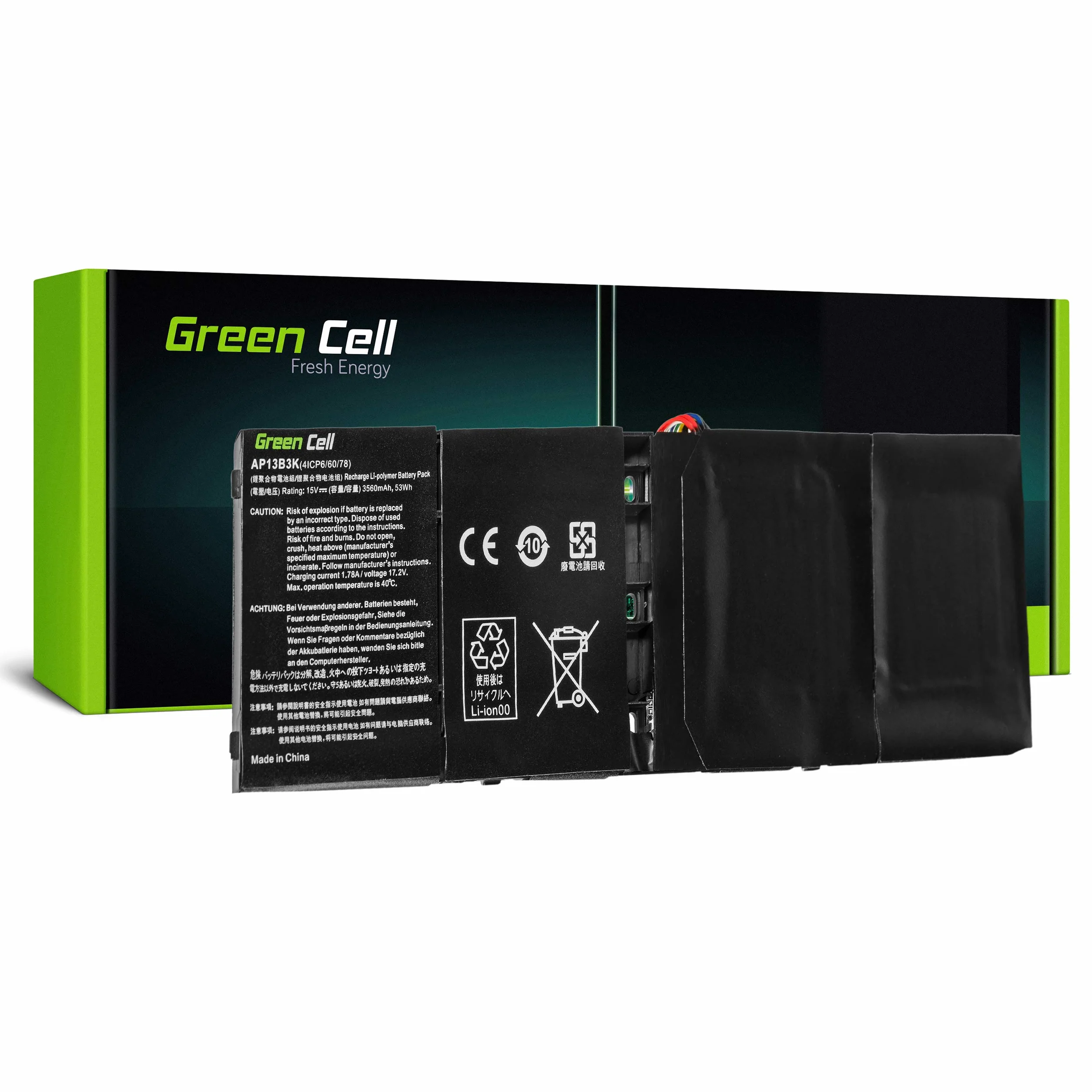 Green Cell AP13B3K AP13B8K AL13B3K Batteria per Acer Aspire ES1-511 V5-473P V5-473G V5-552 V5-552G V5-552P V5-552PG V5-572 V5-572G V5-572P V5-573 V5-573G V5-573P V5-573PG M5-583 R7-571 Portatile