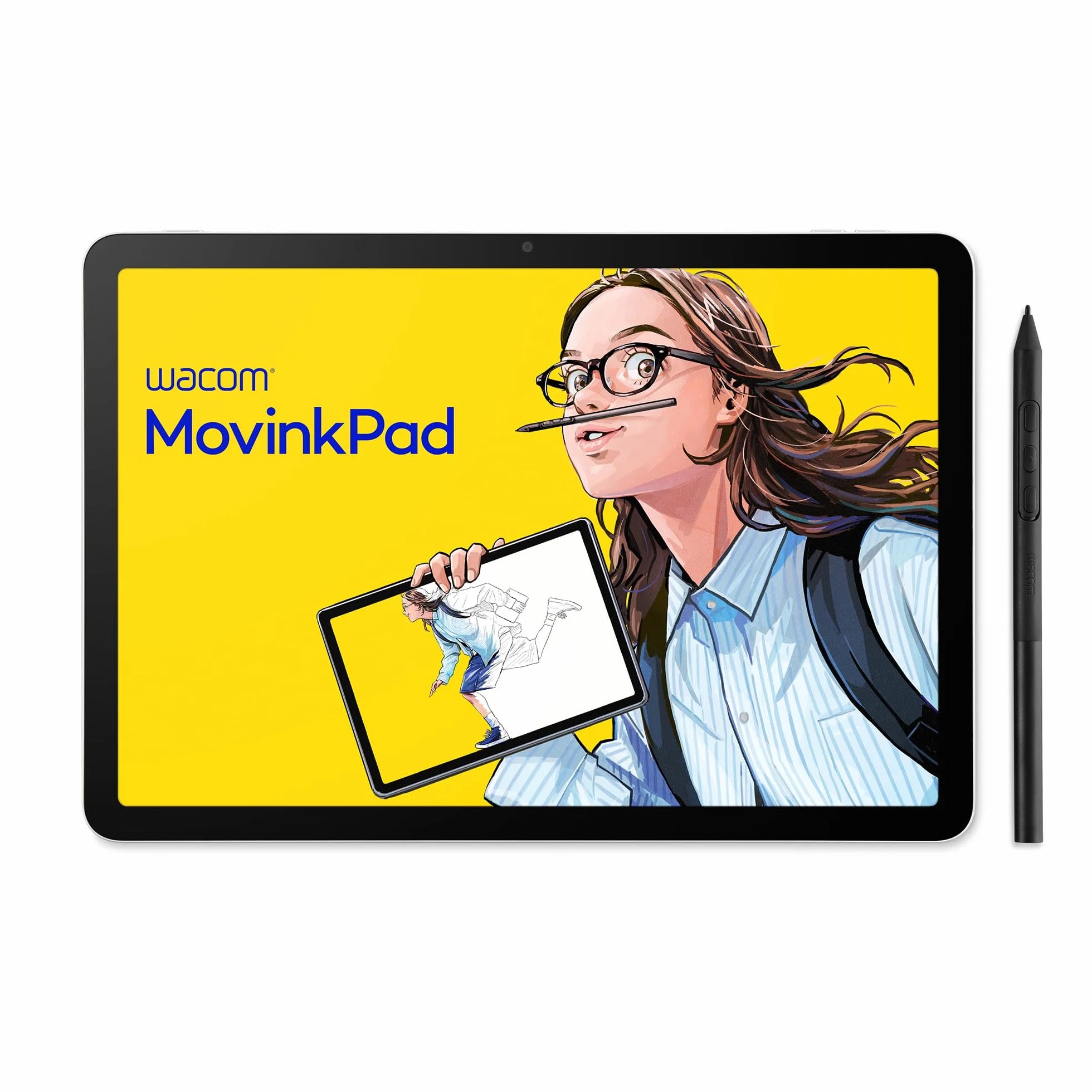Wacom MovinkPad 11 Tavoletta Grafica, tablet Android 14 (11″) per giovani creativi, con Wacom Pro Pen 3, display nitido, vetro opaco, fotocamere fronte/retro e app creative preinstallate