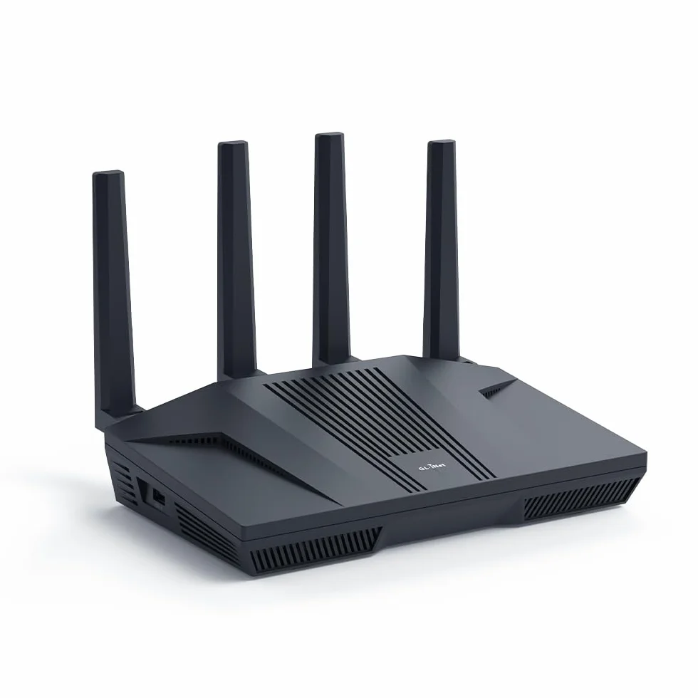 GL.iNet GL-MT6000(Flint 2) Router WiFi 6 | Router WiFi per giochi | 2 porte multi-gig da 2,5 G+4 porte Ethernet da 1 G | Connettività dei dispositivi di massa | OpenVpn rapido e WireGuard | 802.11ax | Wi-Fi 6 8 stream a 6 Gbps, doppia porta 2.5G, fino a 1