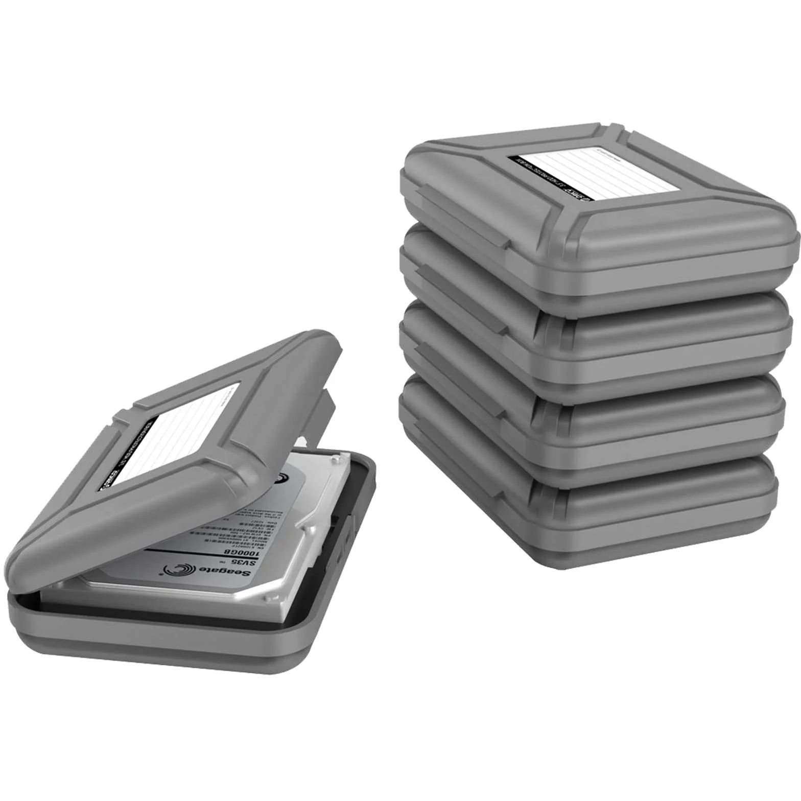ORICO Custodia Protettiva per Disco Rigido 3,5 pollici - HDD Hard Disk Western Digital WD Seagate Toshiba Samsung Maxtor (3.5", 5 Pacchi)