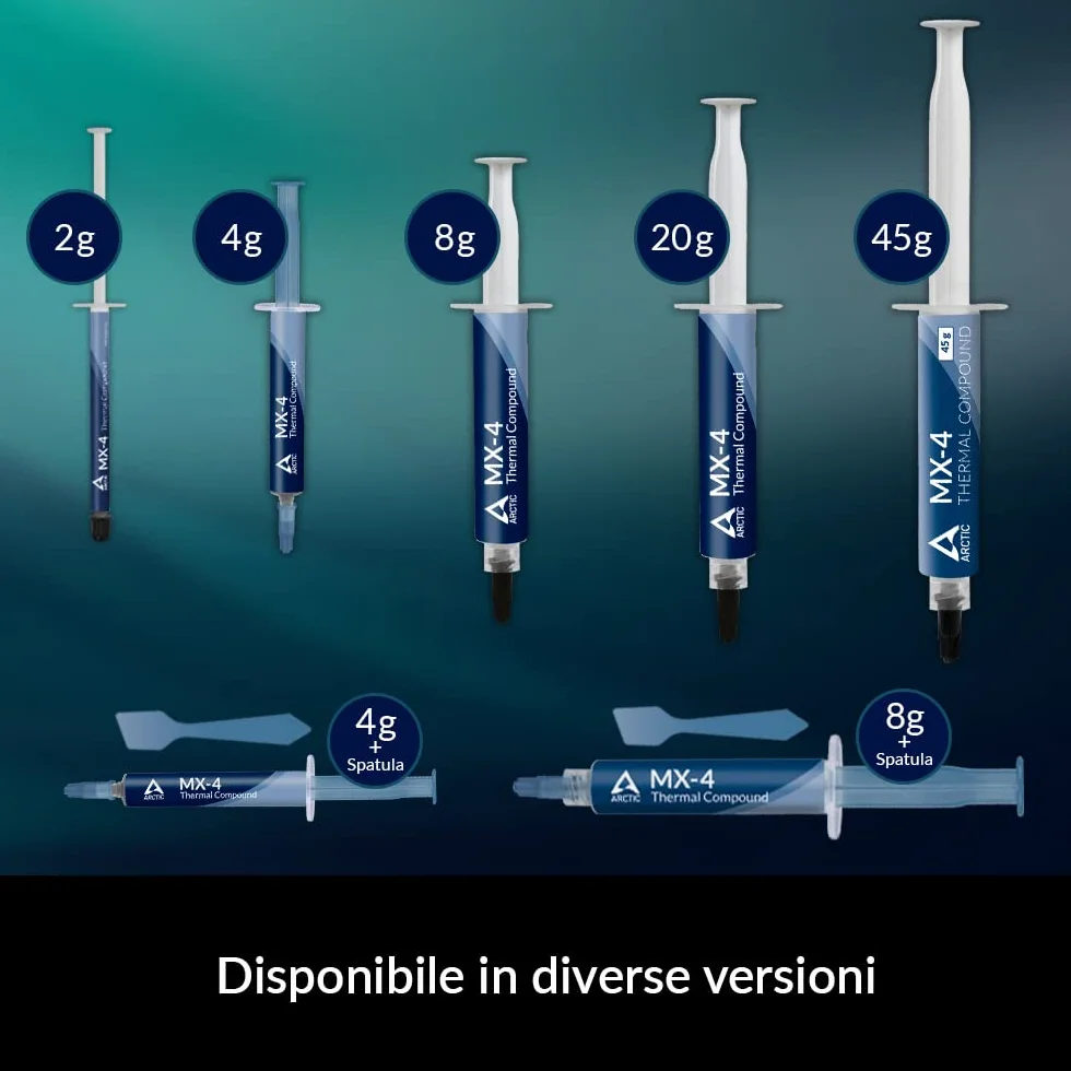 ARCTIC MX-4 (Spatolina incl., 4 g) Premium Performance Pasta Termica CPU CPUper tutti i processori (CPU, GPU - PC, PS4,), conducibilità termica molto alta, lunga durabilità, thermal paste