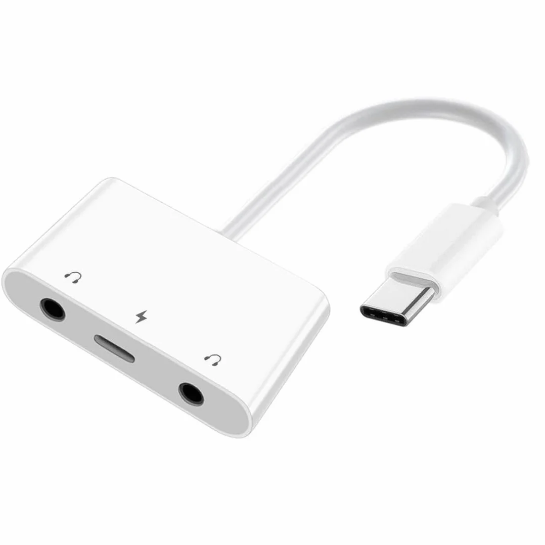 chenyang 3 in 1 USB C a 2 3.5mm Audio AUX & MIC Scheda Audio Adattatore con PD 15W di Carica per Laptop Tablet Telefono
