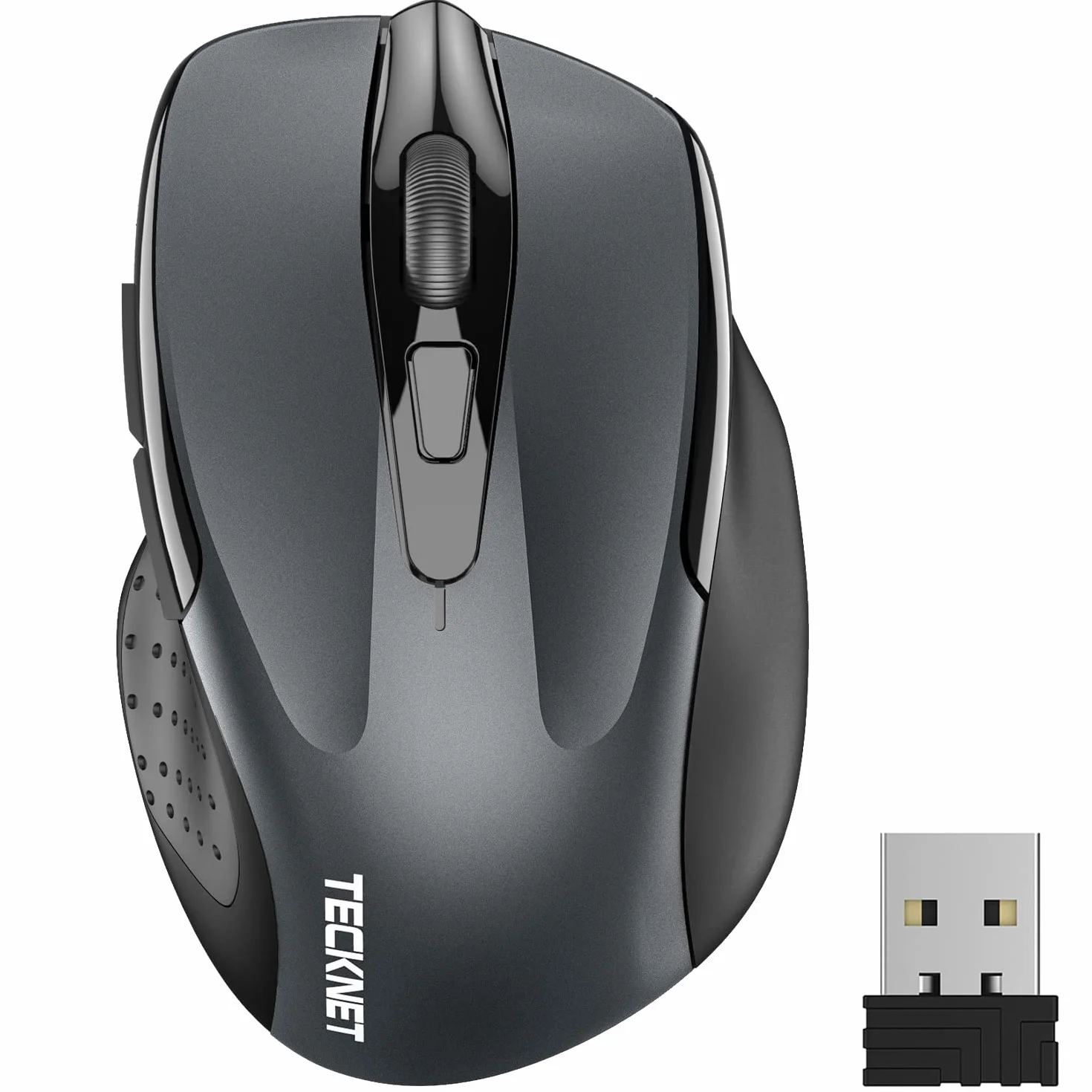 TECKNET PRO Mouse Senza Fili 2600 DPI Ergonomico 2,4G Ottico con Ricevitore Nano USB 6 Pulsanti