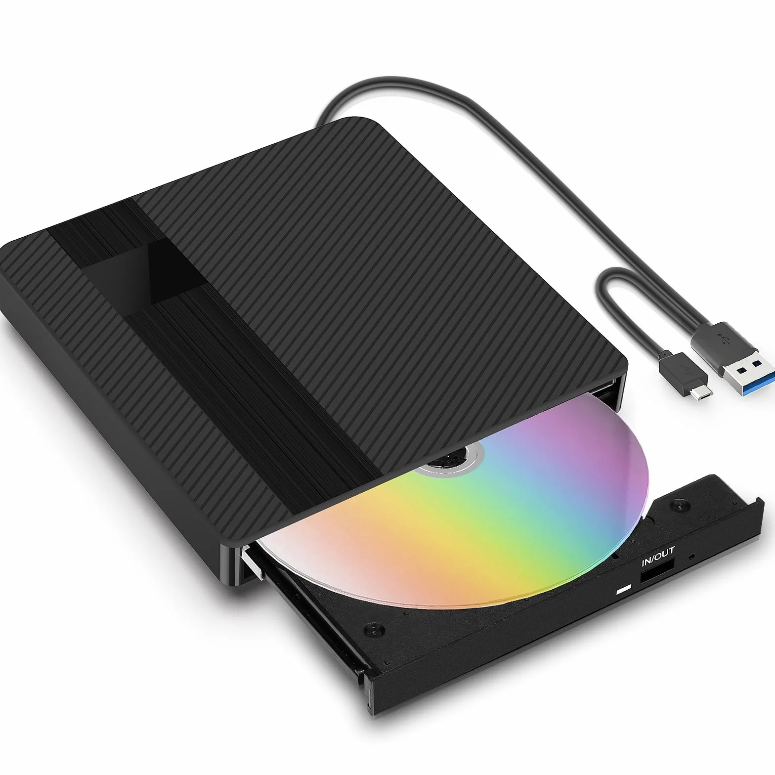 Lettore CD DVD Esterno USB 3.0 Type-C Masterizzatore CD/DVD +/-RW per PC Portatile Laptop