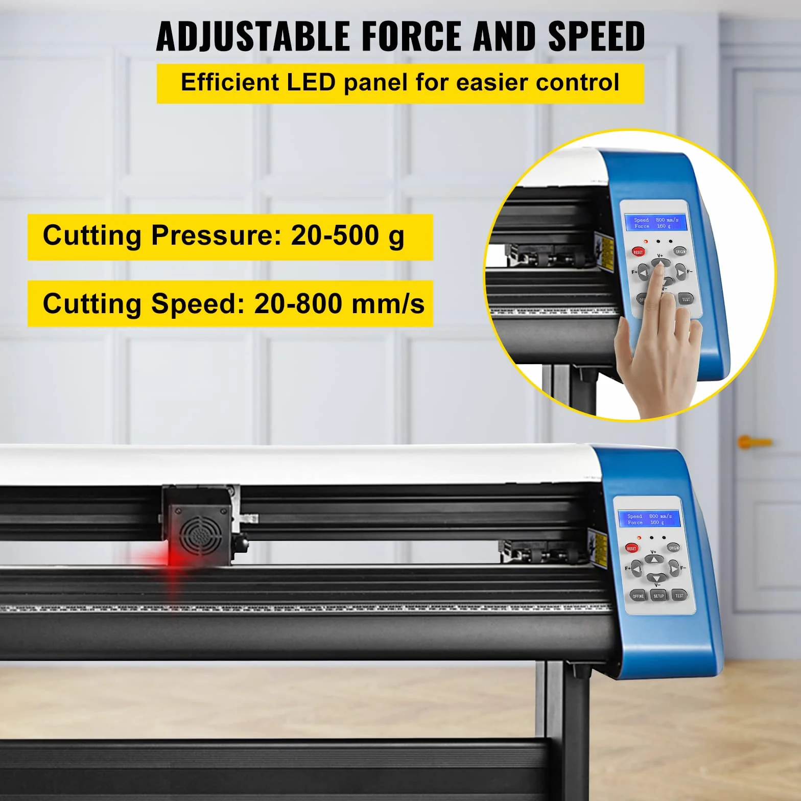 VEVOR Taglierina per Vinile da 870 mm Taglierina per Stampante per Vinile Fai da Te Semiautomatica, Taglio di Segnaletica con Posizionamento Manuale con Software Signmaster su Supporto da Pavimento