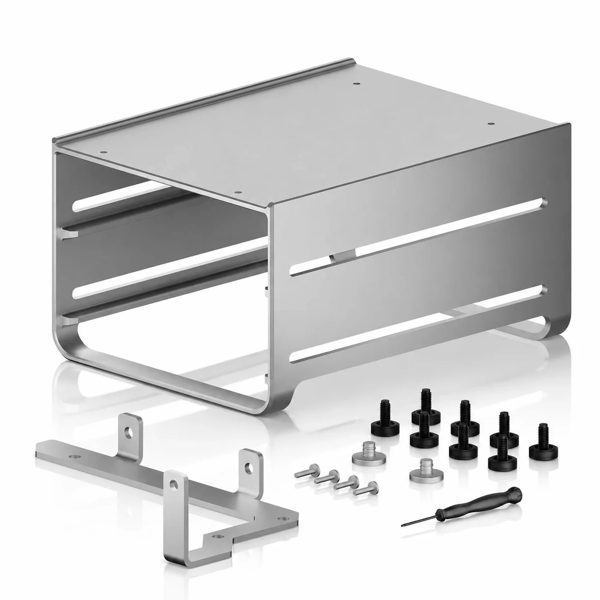 ZimaBoard 2-Bay HDD Rack Tray per ZimaBoard 2, Staffa di montaggio per due dischi rigidi da 3,5", Lega di alluminio, Telaio NAS / Server domestico compatto, Installazione semplice