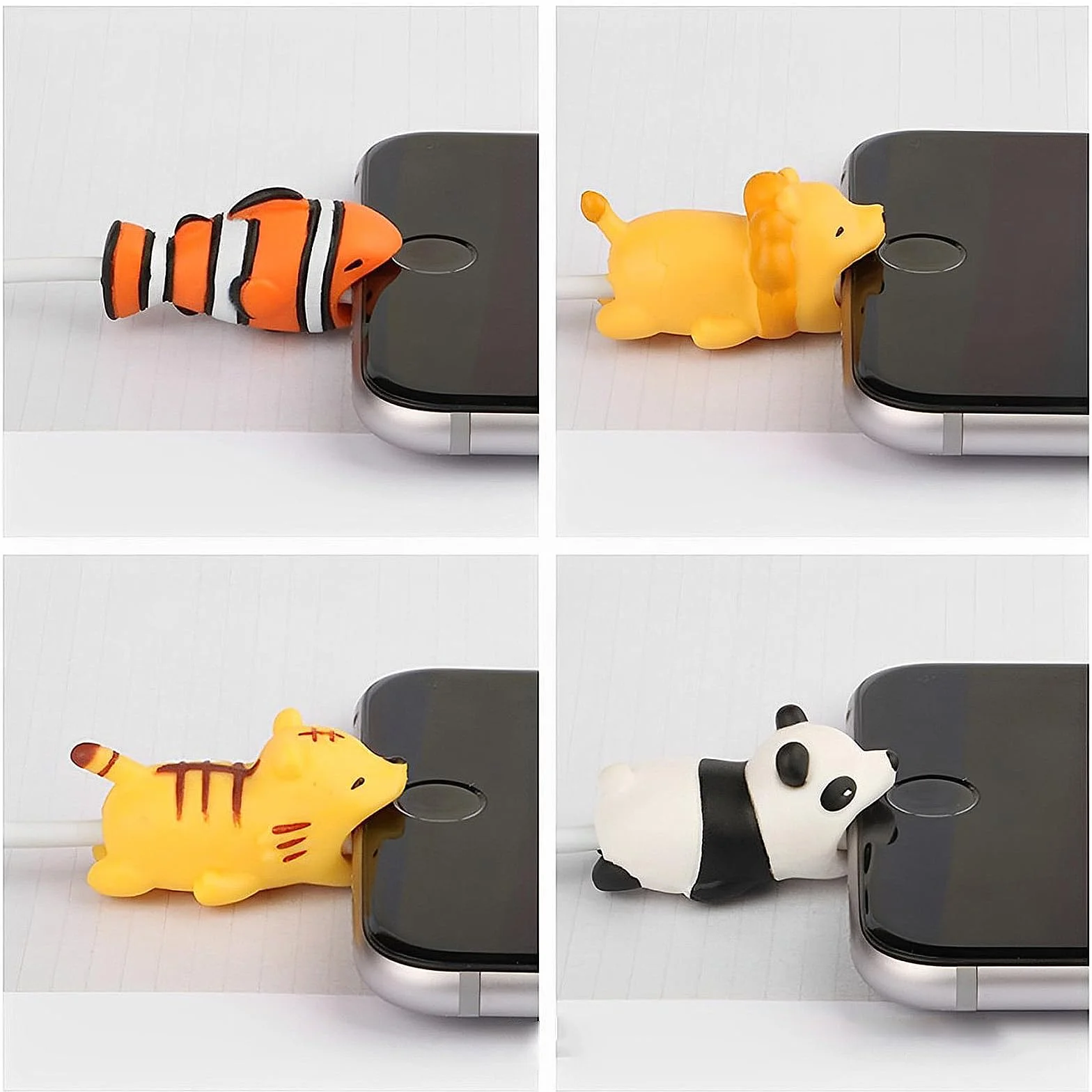 Simsky 15 Pezzi Salvacavo per Caricabatterie, Cable Protector, Confezione Mini Proteggi Cavo di Ricarica per Telefono Cellulare USB, Protezione Cavo Carica per Animali da Cartone Animato