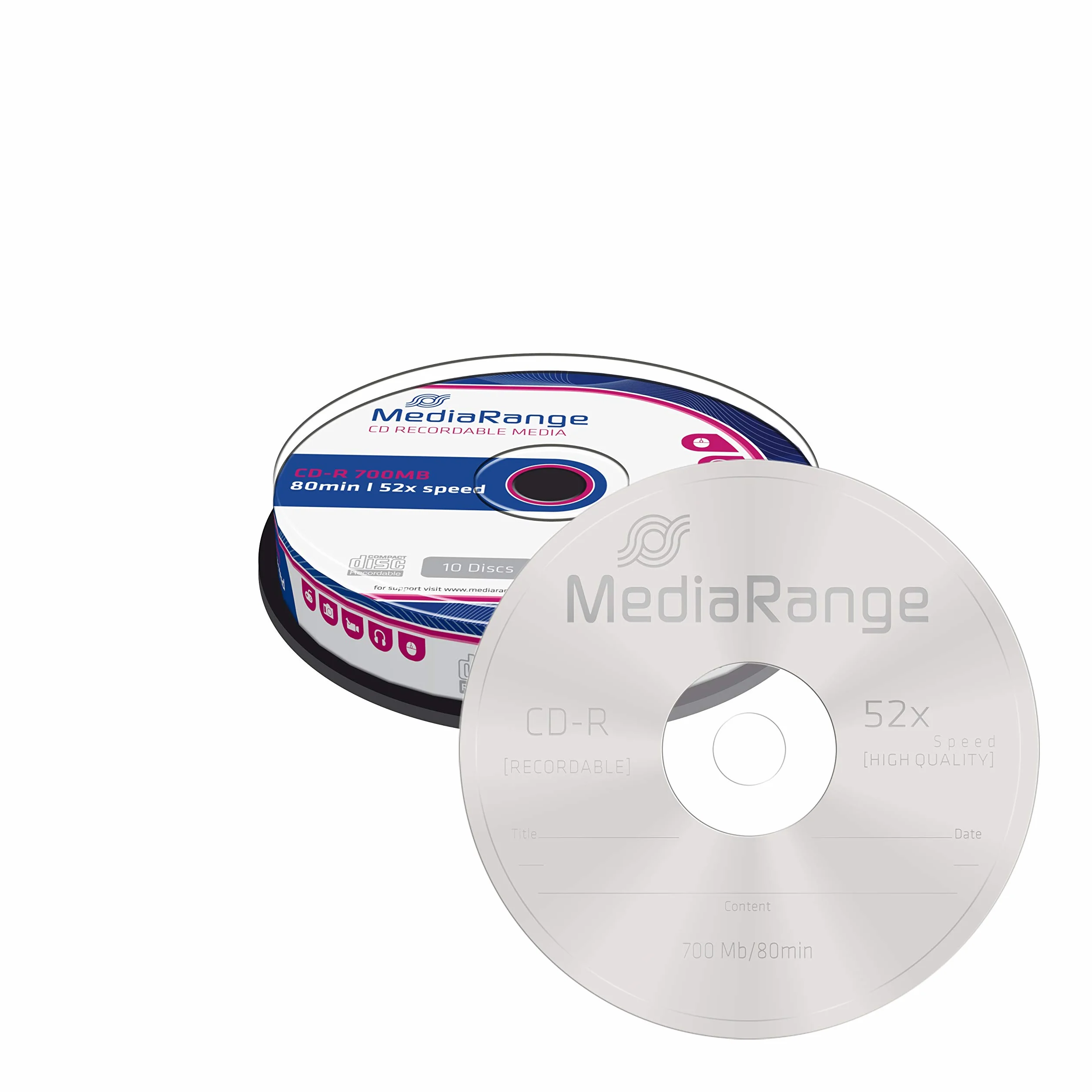 MediaRange CD-R 700MB|80min 52x Speed, Cake 10