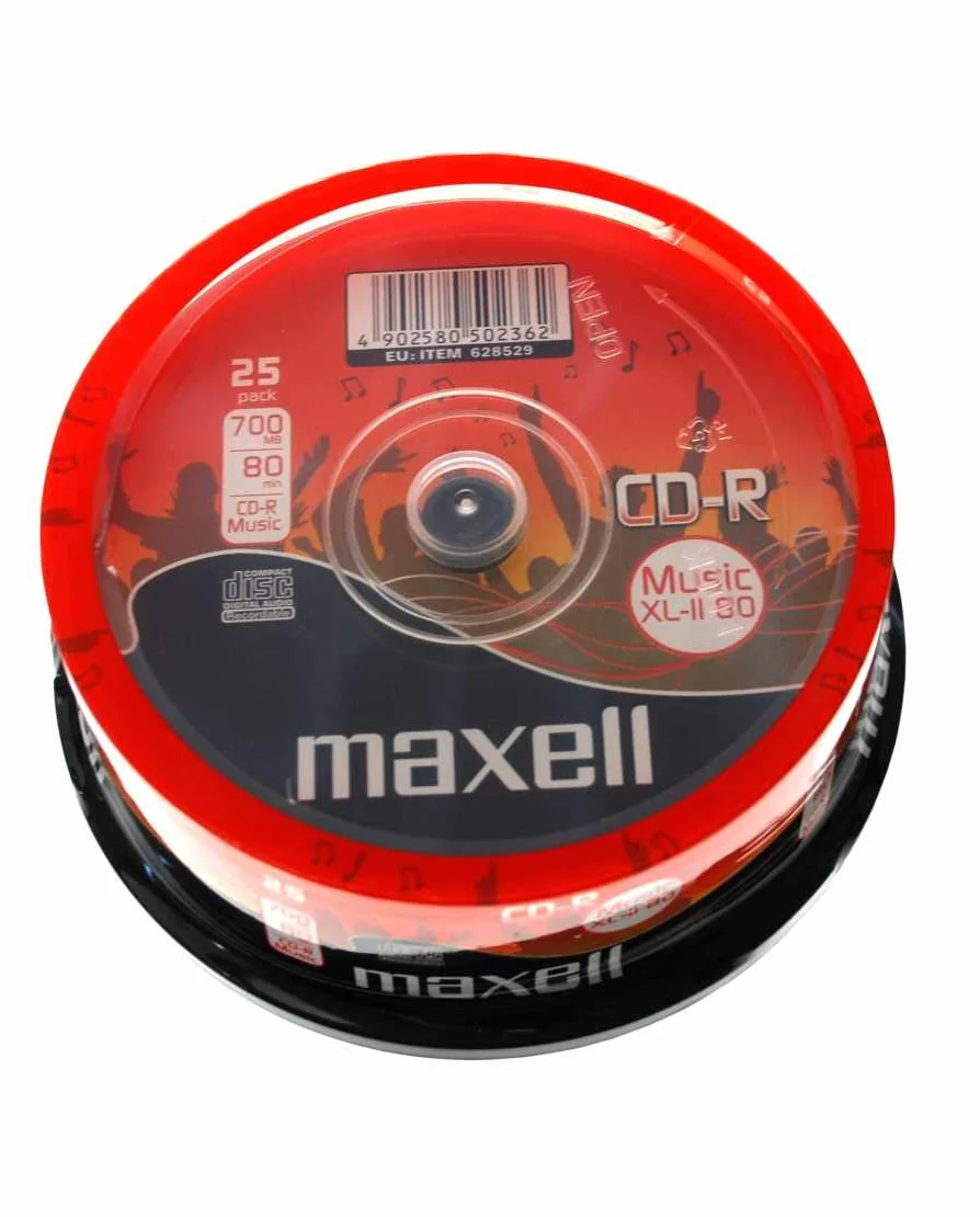 Audio CD-R 80 min./700 MB Maxell XL-II 80 in campana di 25 pezzi
