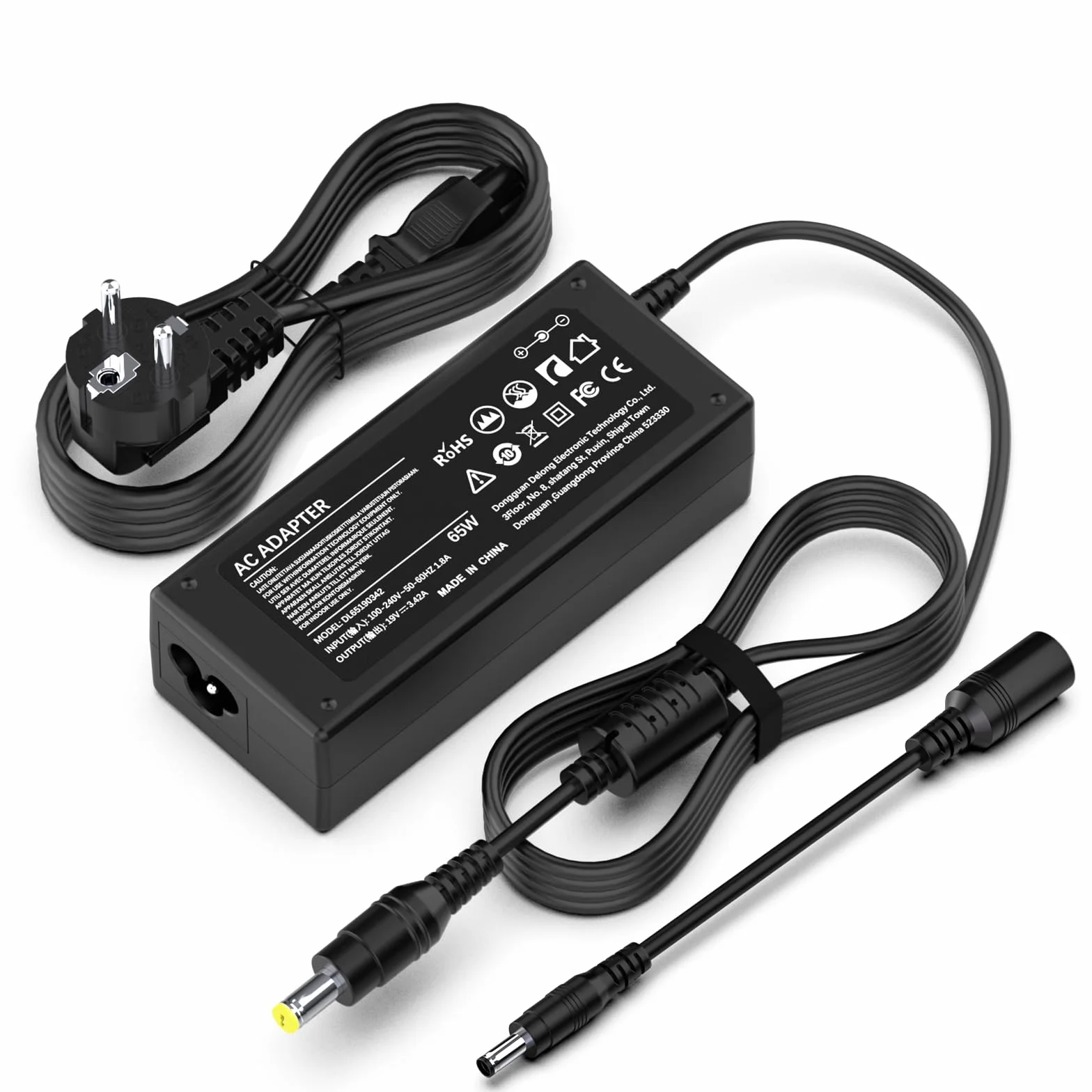 65W Caricatore 19V 3.42A Alimentatore Compatibile con Acer Aspire 3 5 E1 E3 E5 E15 E17 ES1 ES15 A315 A515 A114 V3 V5 V7 V15 3630 5250 5720 5750 5742 A315-34 Adattatore Caricabatterie 5.5 x 1.7mm