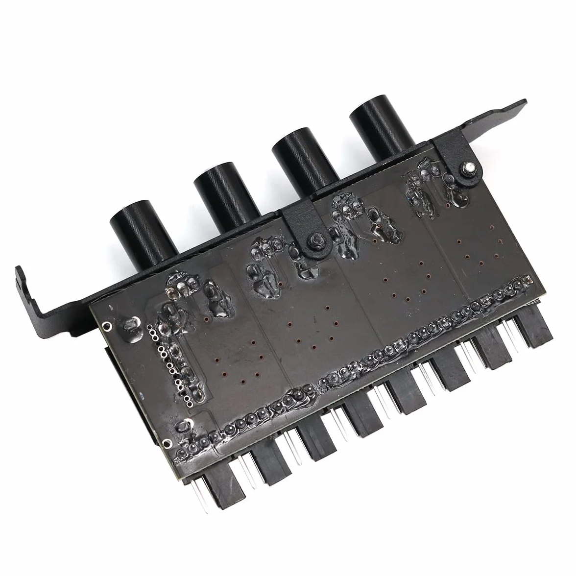 POFET Chassis Fan Hub PC 8 canali Fan Hub 4 manopola Regolatore di velocità della Ventola di Raffreddamento per CPU Chassis Staffa PCI Controllo Ventola da 0 a 12V