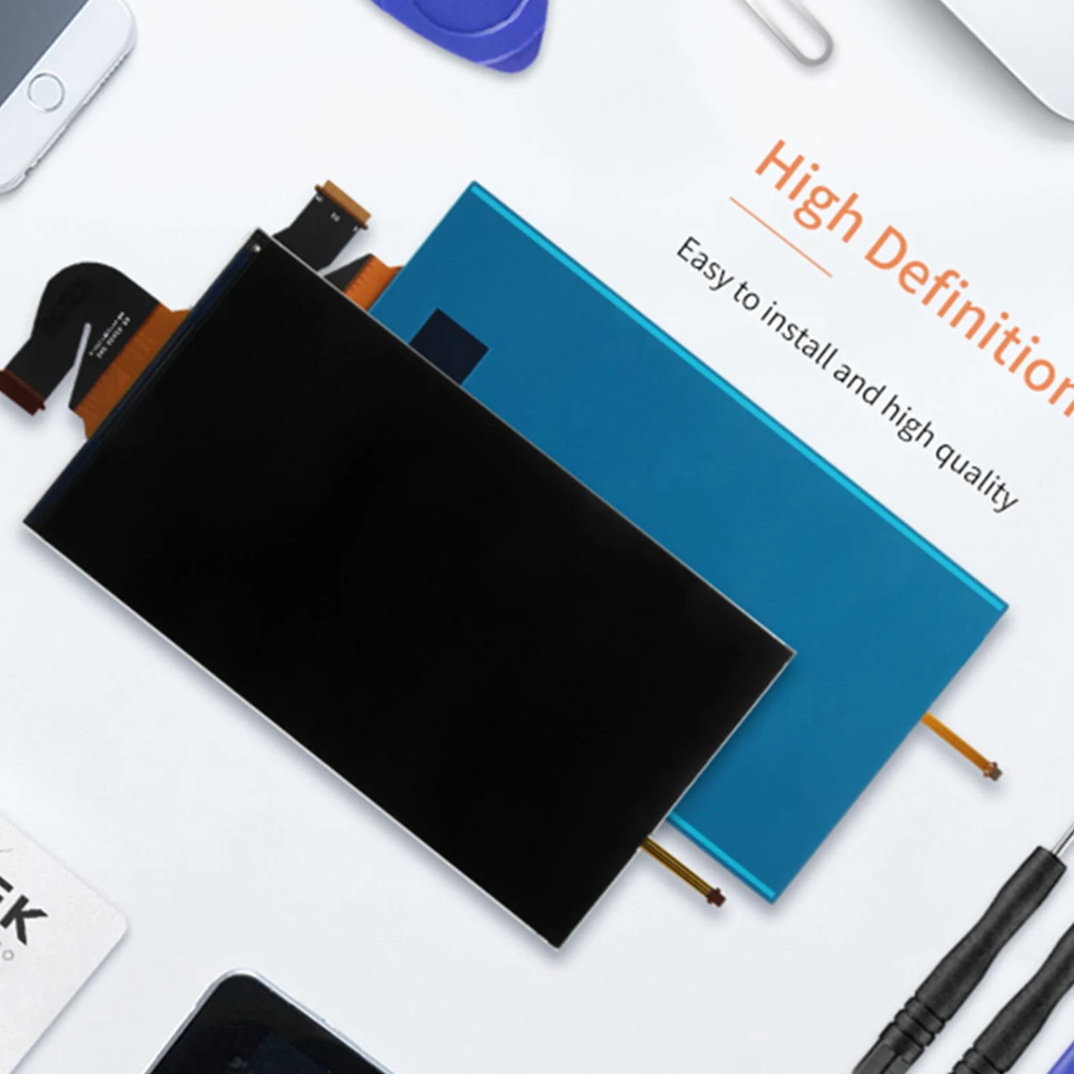 Schermo di Ricambio per Switch Lite, Tagli precisi e interfacce Chipset Professionale Adatto all'installazione e Facile da installare.(Blu)