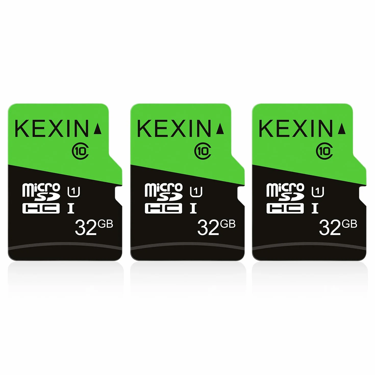 KEXIN Micro SD 32GB, Scheda Micro SD 3 Pezzi, Scheda di Memoria microSDHC e Adattatore SD, U1, C10 Micro SD Card Confezione da 3