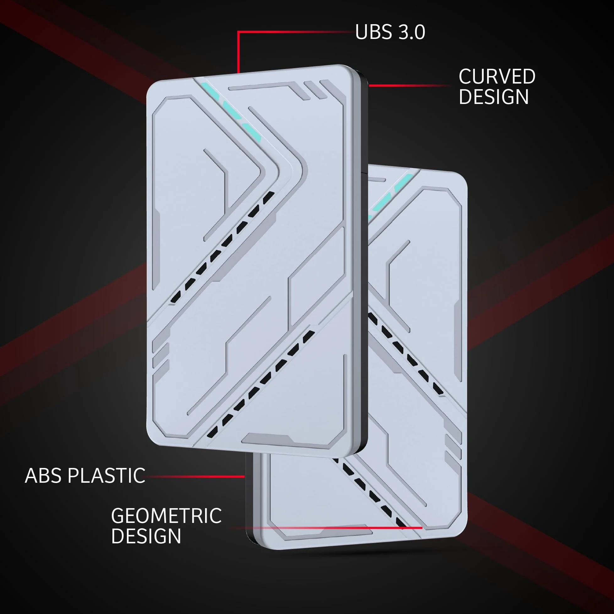 Hard disk esterno portatile da 1 TB, USB 3.0, HDD da 2,5", colore: argento | Trasferimento dati ad alta velocità, archiviazione di backup, per laptop, PC, desktop, console di gioco