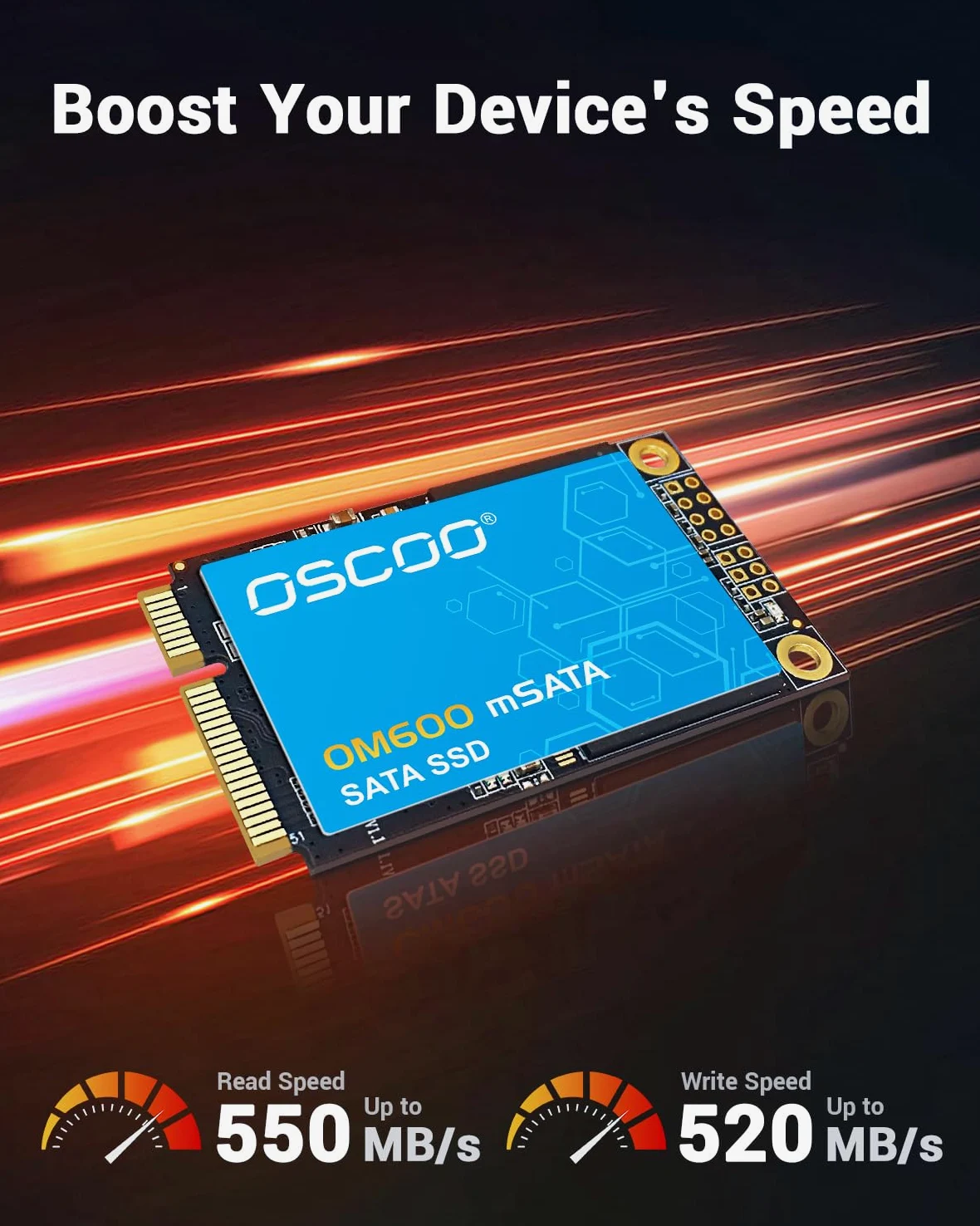 2TB mSATA SSD – Unità SSD Interna SATA III 6Gbps, fino a 550MB/s, memoria Flash 3D TLC | Soluzione ideale per laptop, Ultrabook, POS, server – OM600 | Fino a 550 MB/s in lettura/520 MB/s in scrittura, 3D NAND Flash, adatto per computer portatili, ultraboo