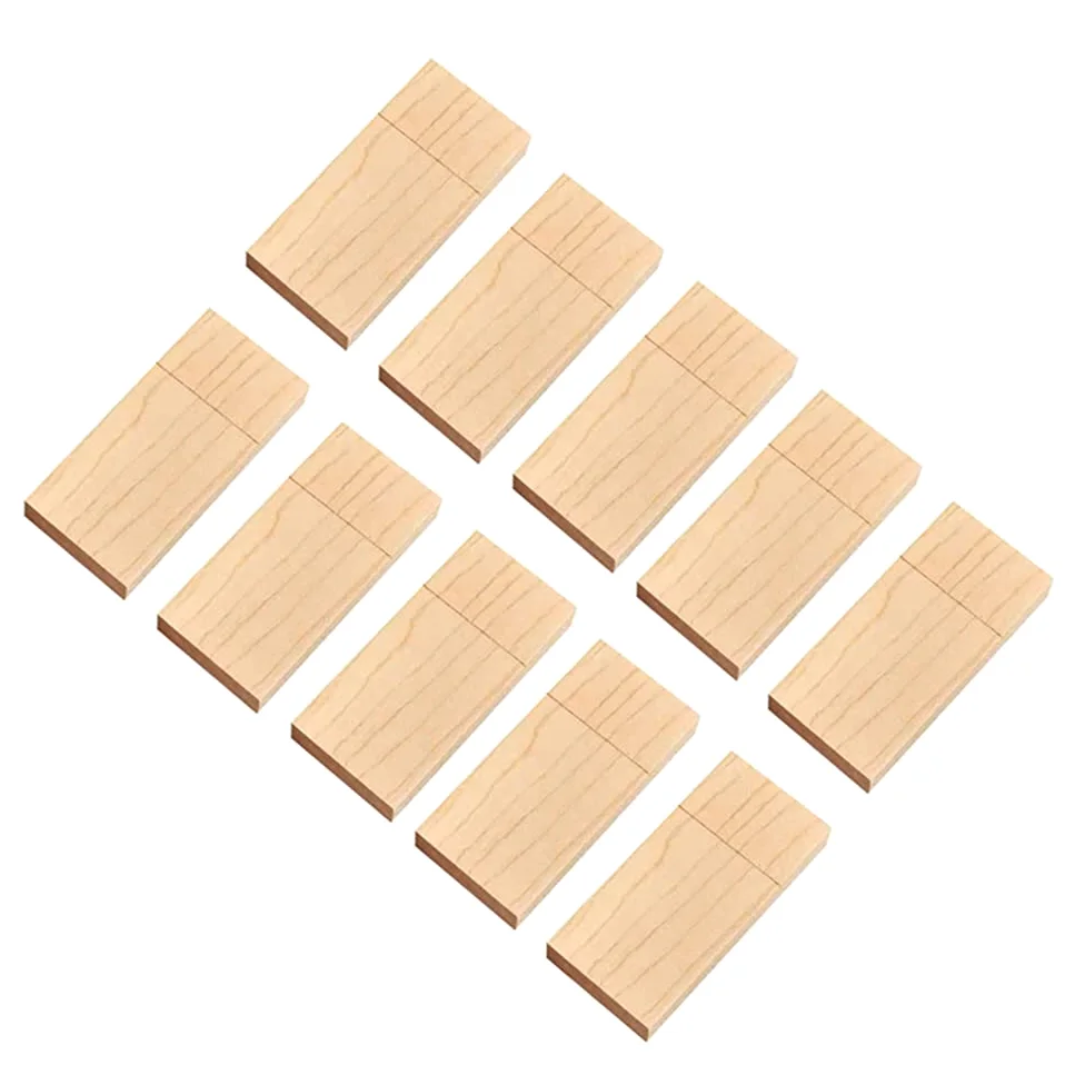 Confezione da 10 chiavette USB di memoria in legno, disco USB memory stick (2.0 16 GB, legno d'acero)