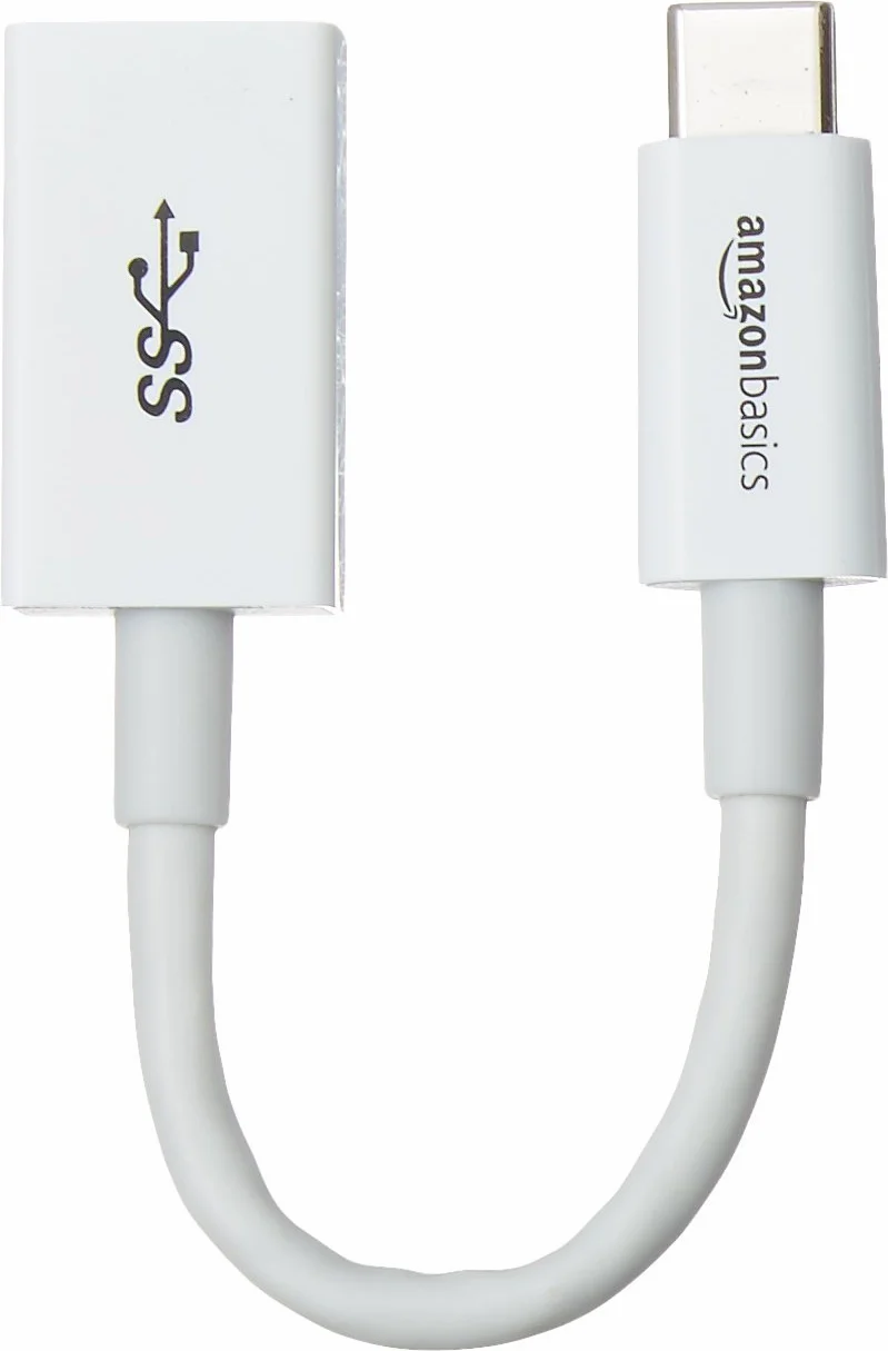 Amazon Basics Adattatore USB-C a USB-A 3.1 Gen 1 Femmina 5 Gbps Bianco