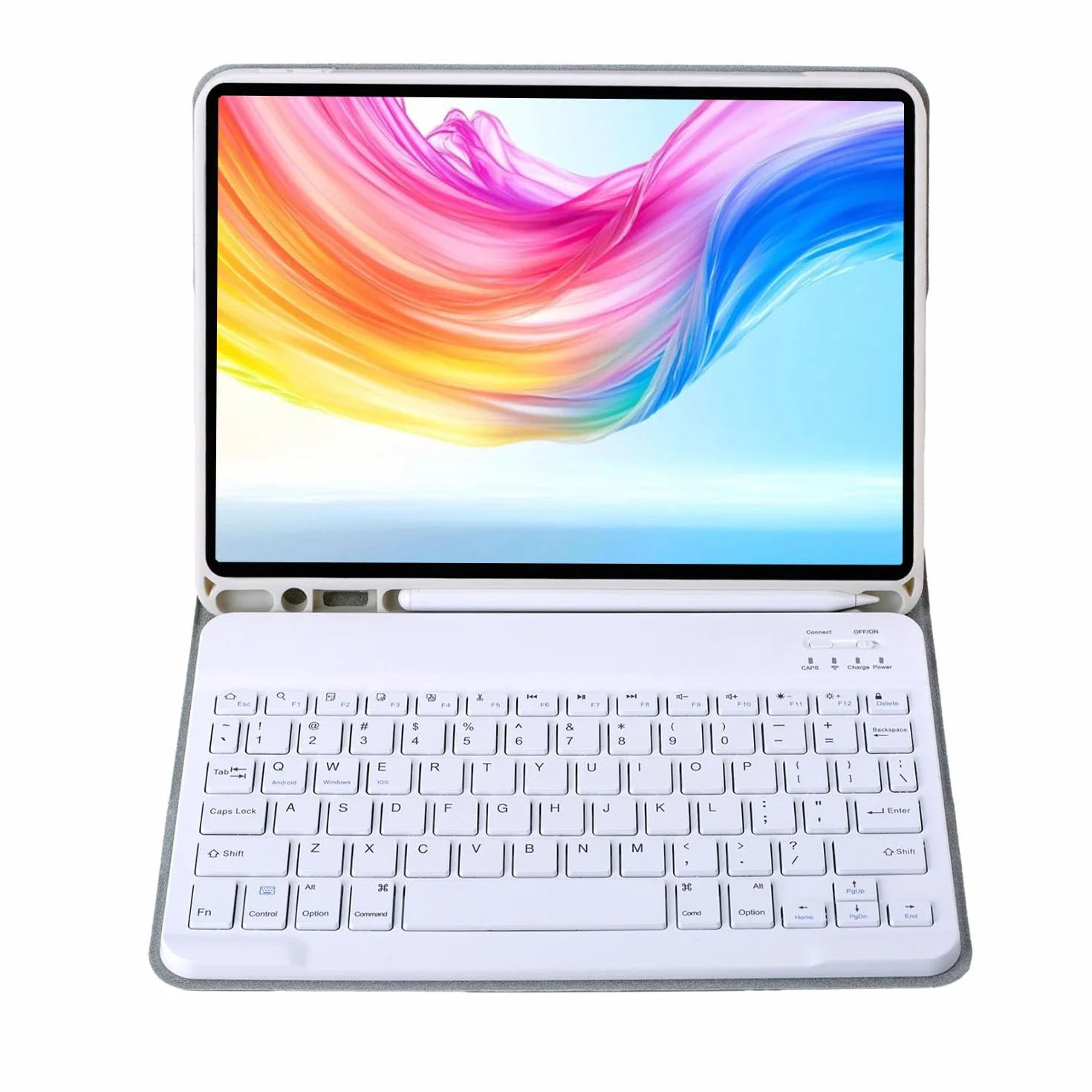 Custodia con tastiera per Samsung Galaxy Tab A11+/A9 Plus 11" Tablet Cover tastiera magnetica rimovibile QWERTY per Tab A11+,grigio