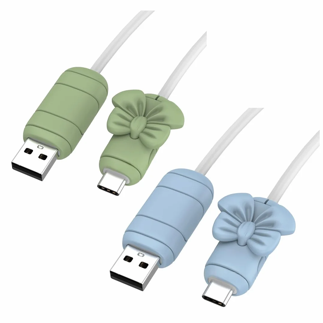 Salvacavi per Caricabatterie, 2 Paia Cable Protector,Copertura Protettiva per Cavi, Salvacavo per Caricabatterie