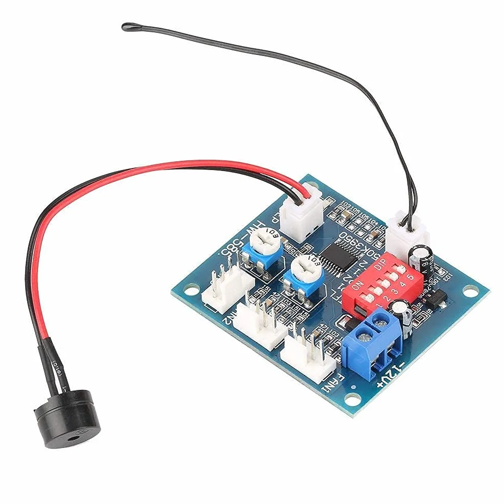Modulo Regolatore Velocità Ventola PWM, Regolatore Ventola Termostato DC12V a 4 fili con sensore Scheda Regolatore fai-da-te per PC + funzione Allarme Sonda Buzzle