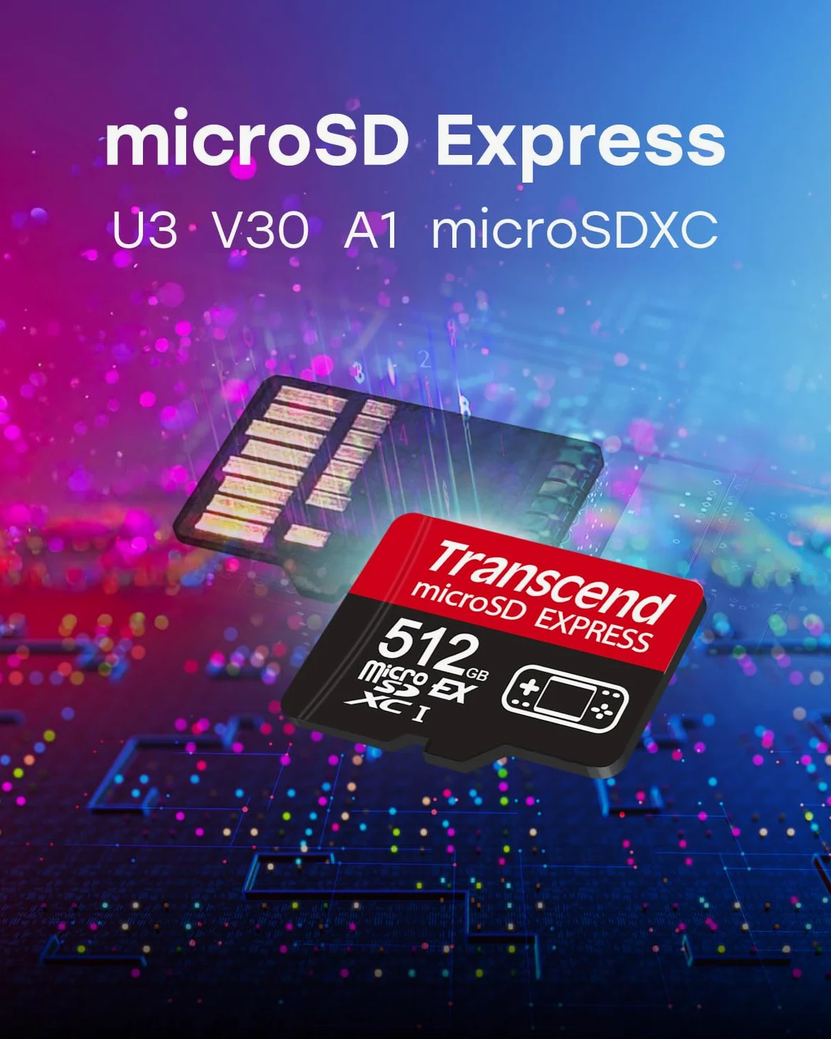 Transcend Scheda microSD Express da 256 GB, fino a 900 MB/s, per dispositivi Nintendo Switch 2/AR VR, scheda di memoria video 4K 8K UHD per ROG Ally/Steam Deck/MSI Claw/GoPro/Insta360/DJI/Drone/Camera