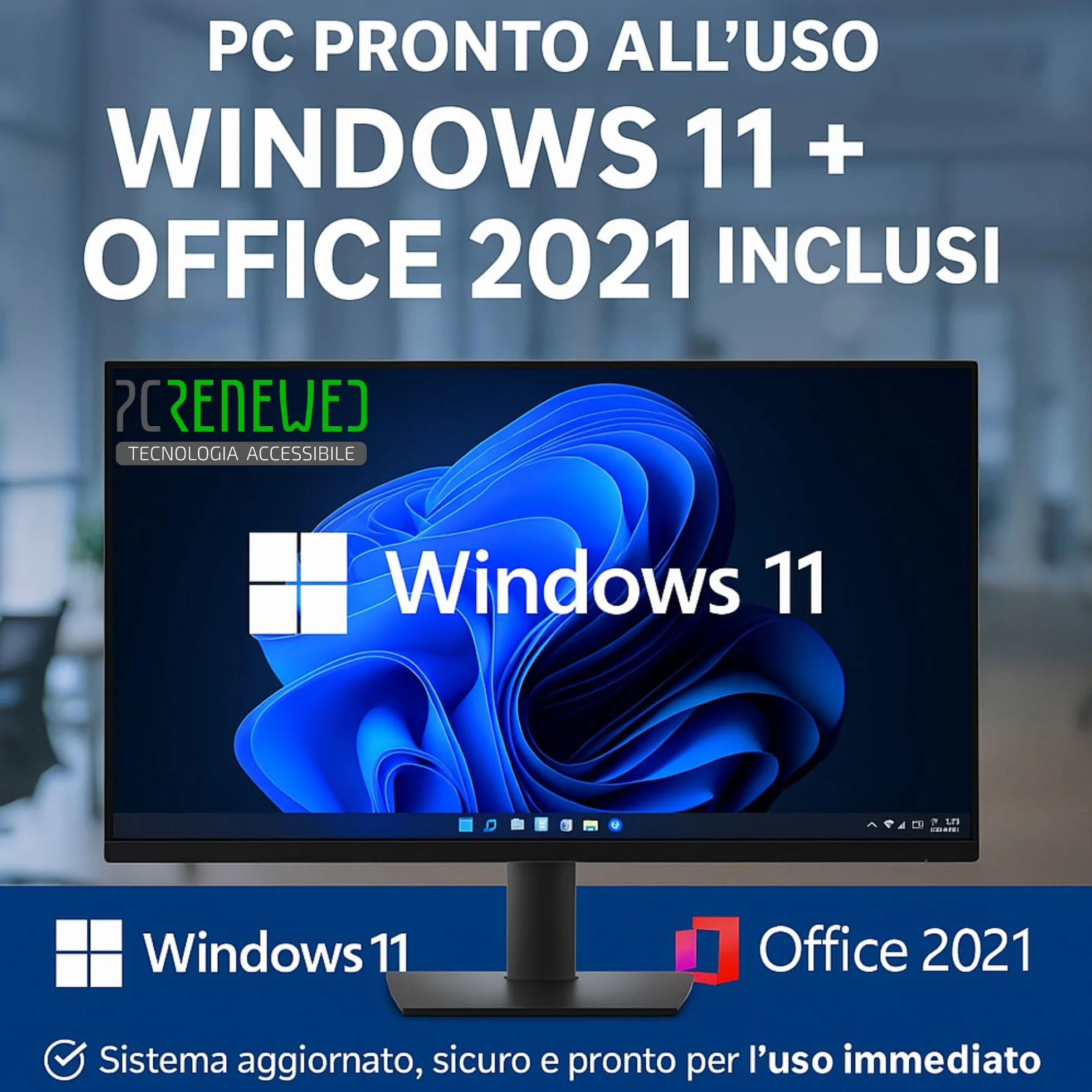 HP EliteOne 800 G4 All-In-One PC 23.8" FHD i5-8500 16GB RAM SSD 512GB Webcam Wi-Fi Windows 11 Pro Office 2021