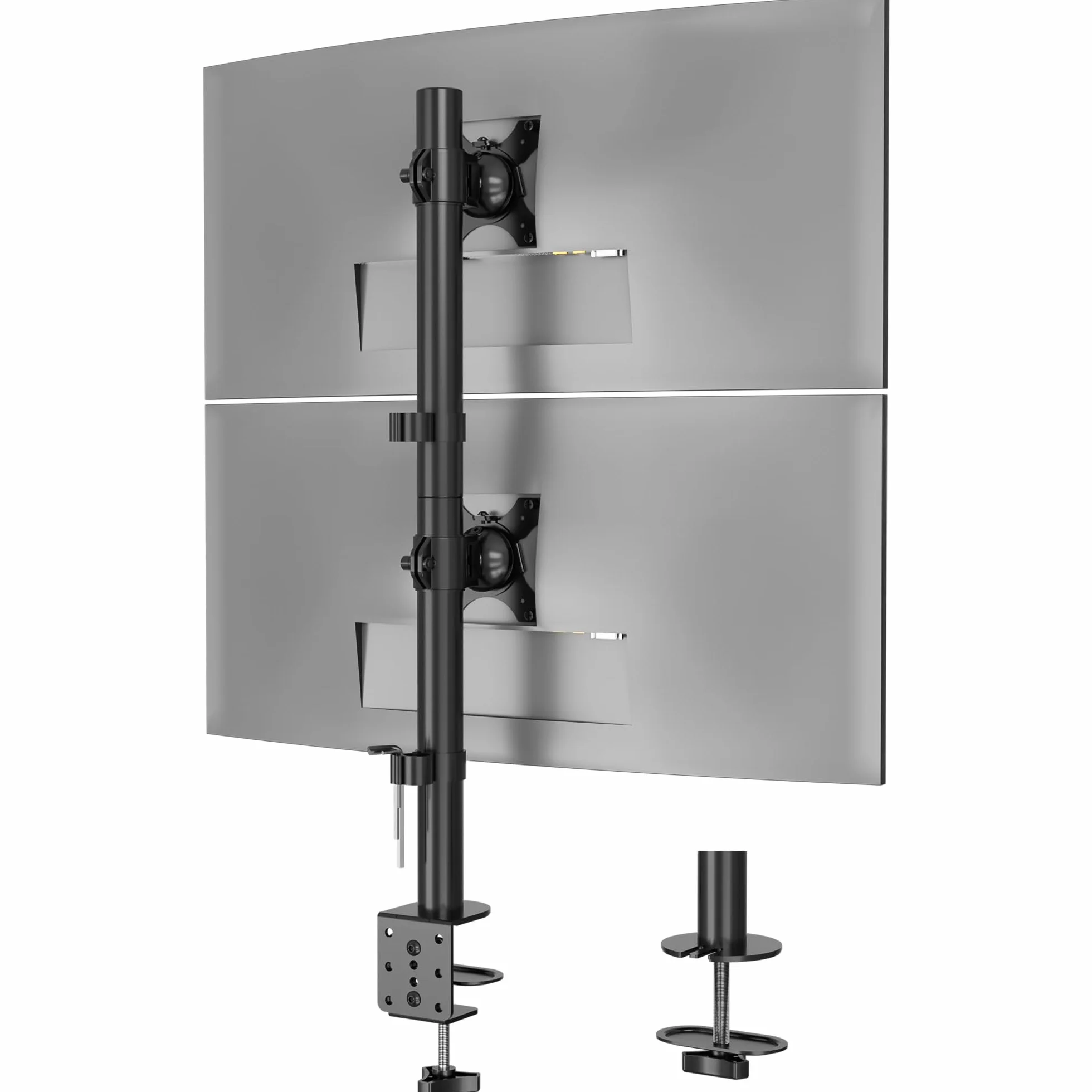 BONTEC Supporto Doppio Schermo Verticale, Braccio Doppio 13-34 Pollici Fino a 10 kg, Regolabile, Gestione Cavi, Supporto da Scrivania Robusto, Compatibile VESA 75x75 e 100x100, Supporto PC Ergonomico