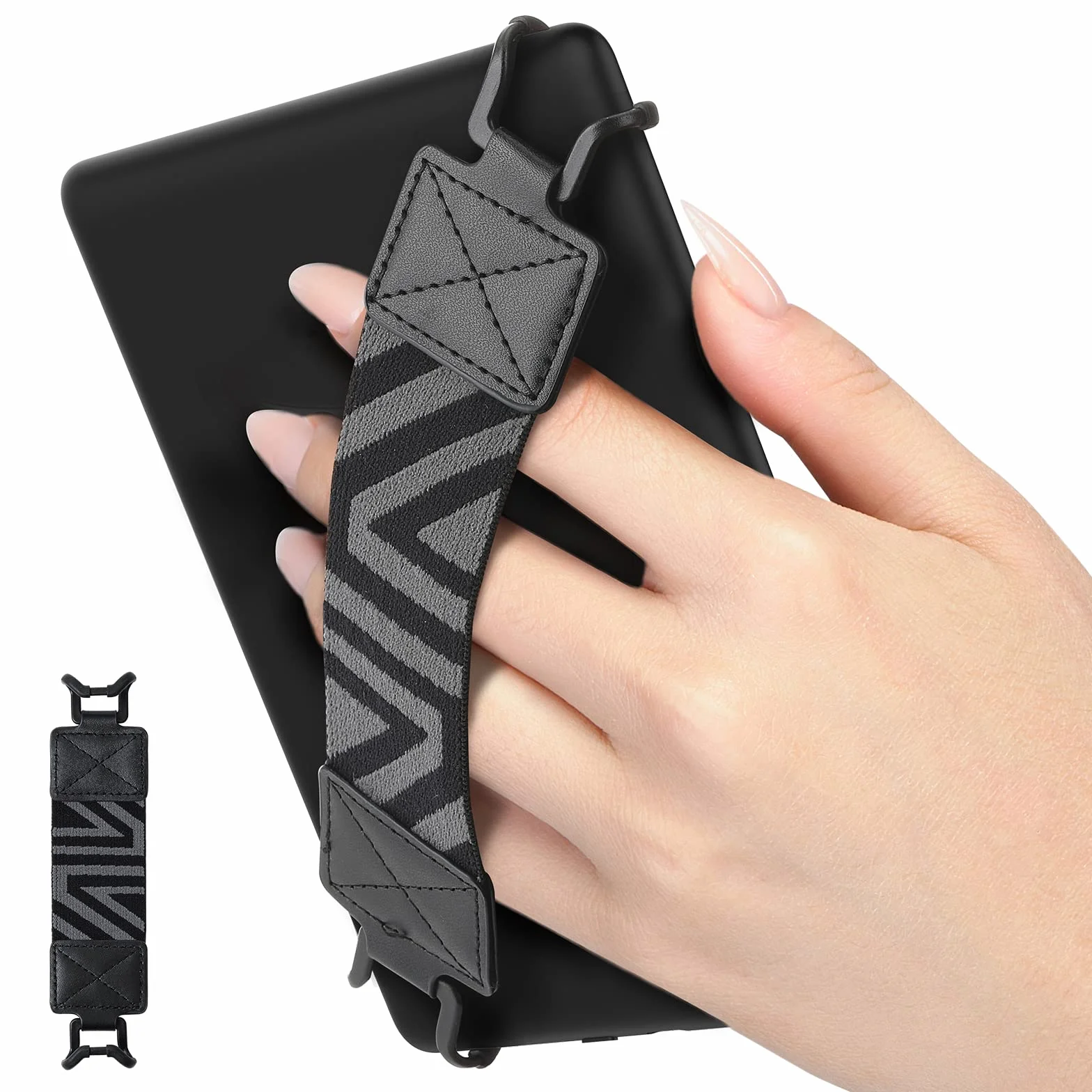 MoKo Cinturino di Sicurezza per 6-8" Kindle eReaders - Kobo/Voyaga/Lenovo/Sony E-Book Tablet, Nero