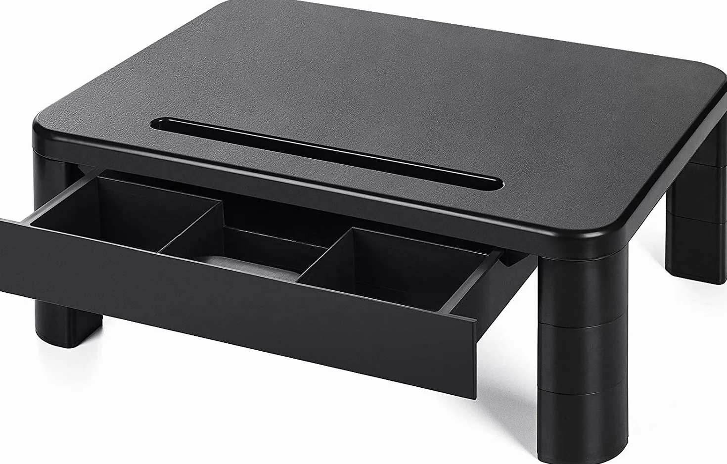 LORYERGO Supporto per Monitor con 3 Altezze Regolabili Carico Fino a 20KG per Monitor PC Laptop Stampante Monitor da Scrivania con Organizzatore Porta Oggetti - Plastica