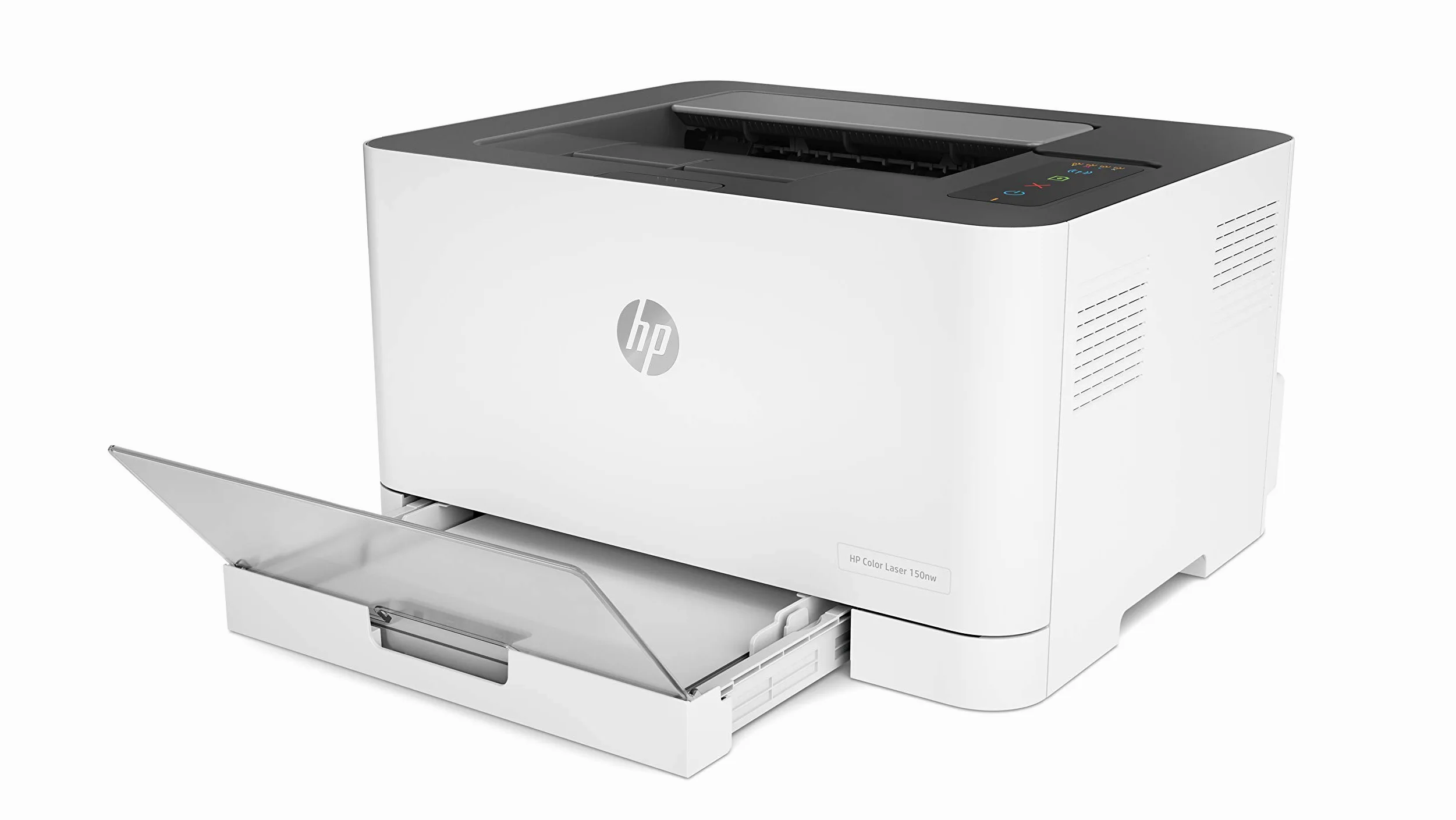 HP Color LaserJet 150nw 4ZB95A, Stampante a Singola Funzione A4, Stampa Fronte e Retro Manuale a colori, 18 ppm, USB, Wi-Fi, Ethernet, Schermo LCD a icone con tastierino, Bianca