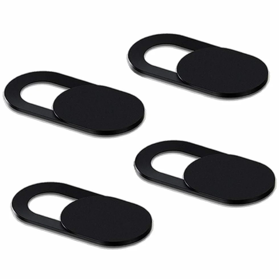 REY Webcam Cover Slider Ultra Sottile per Laptop PC Tablet Smartphone Nero (4 Pezzi)