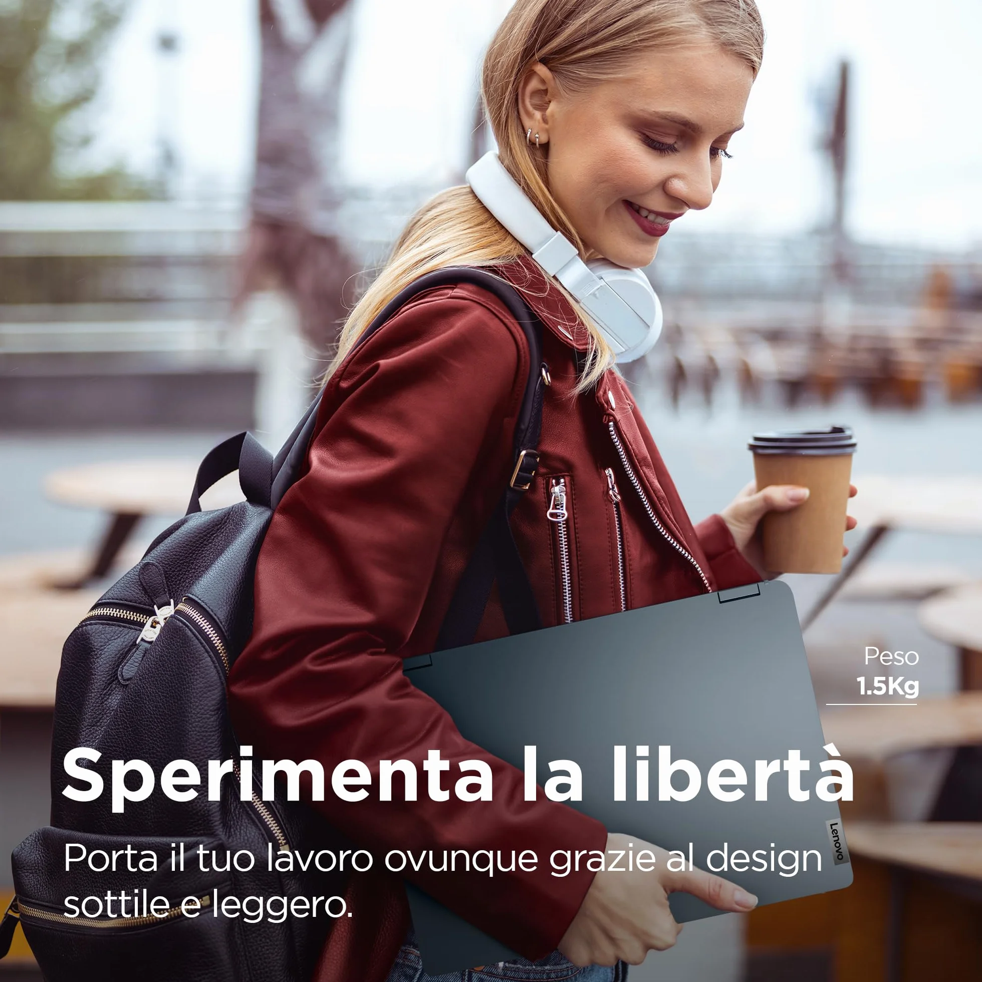 Lenovo IdeaPad Flex 5 Notebook Convertibile Touch 14" WUXGA (1920x1200), Intel Core i3-1215U, RAM 8 GB, 256 GB SSD, Grafica Integrata, WiFi 6, Windows 11 - Stone Blue Digital Pen INCLUSA