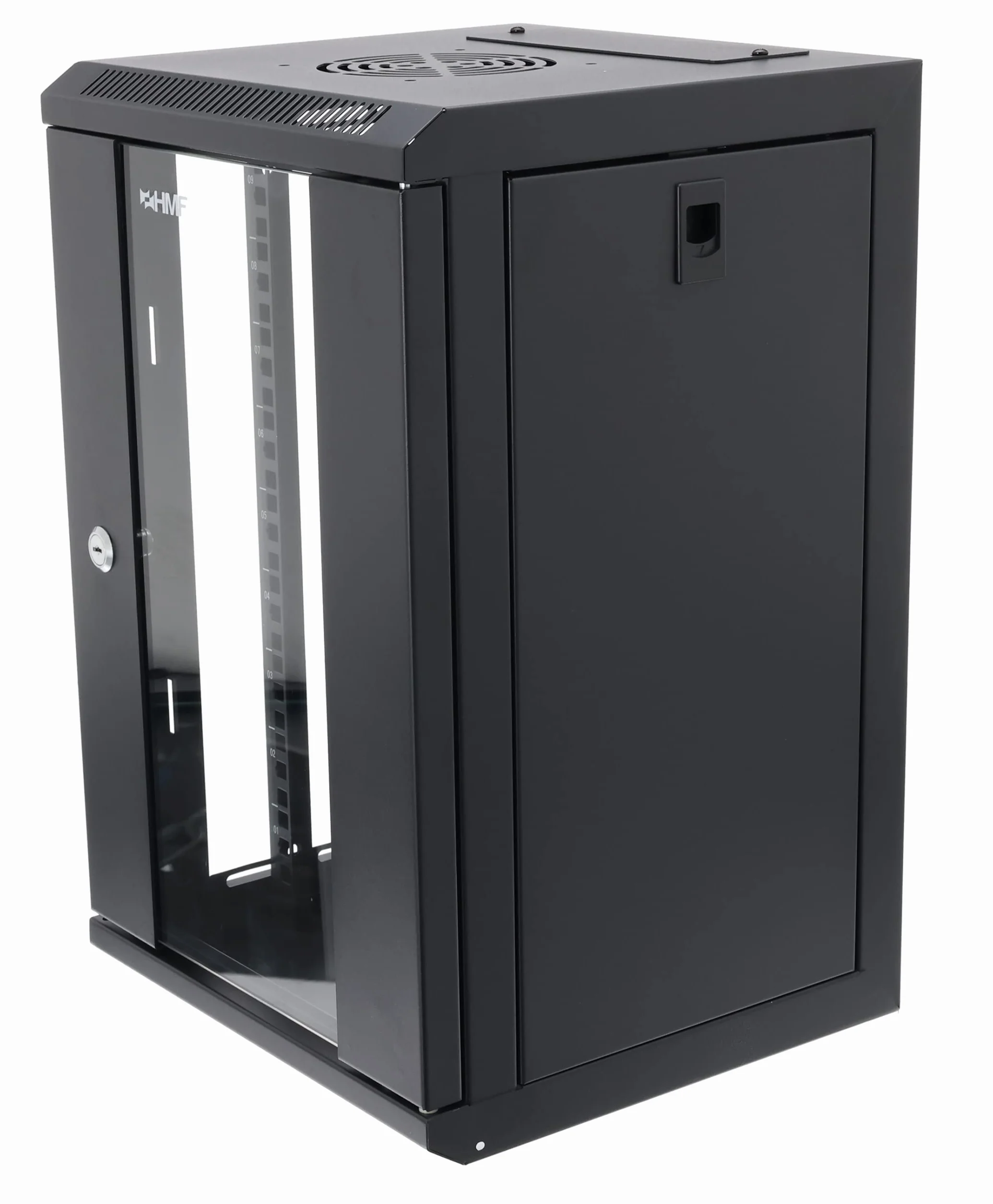 HMF 63309-02 Armadio rack 10 pollici, Armadio di rete | 9 U | Completamente Assemblato | 31,2 x 30 x 48,3 cm | nero