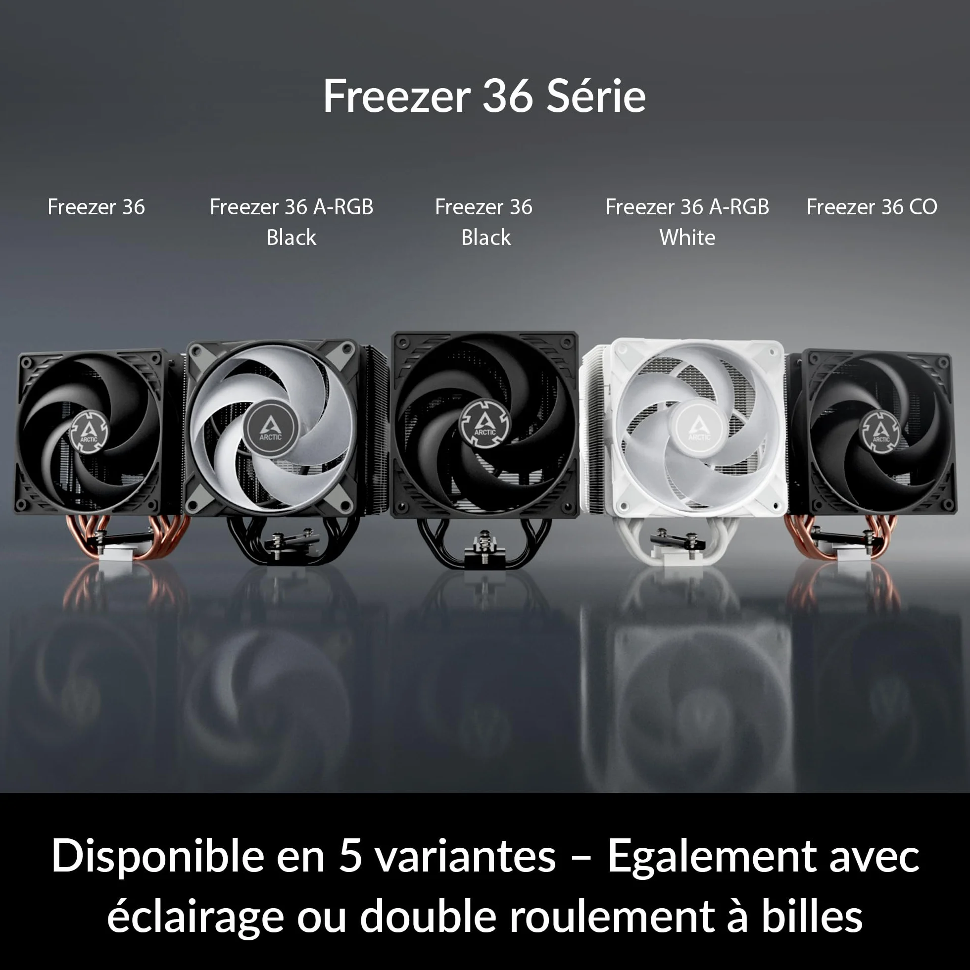 ARCTIC Freezer 36 - Dissipatore CPU a torre singola con push-pull, due ventole P da 120 mm ottimizzate per la pressione, cuscinetto fluidodinamico, 200-1800 rpm, 4 heatpipes, incl. pasta termica MX-6