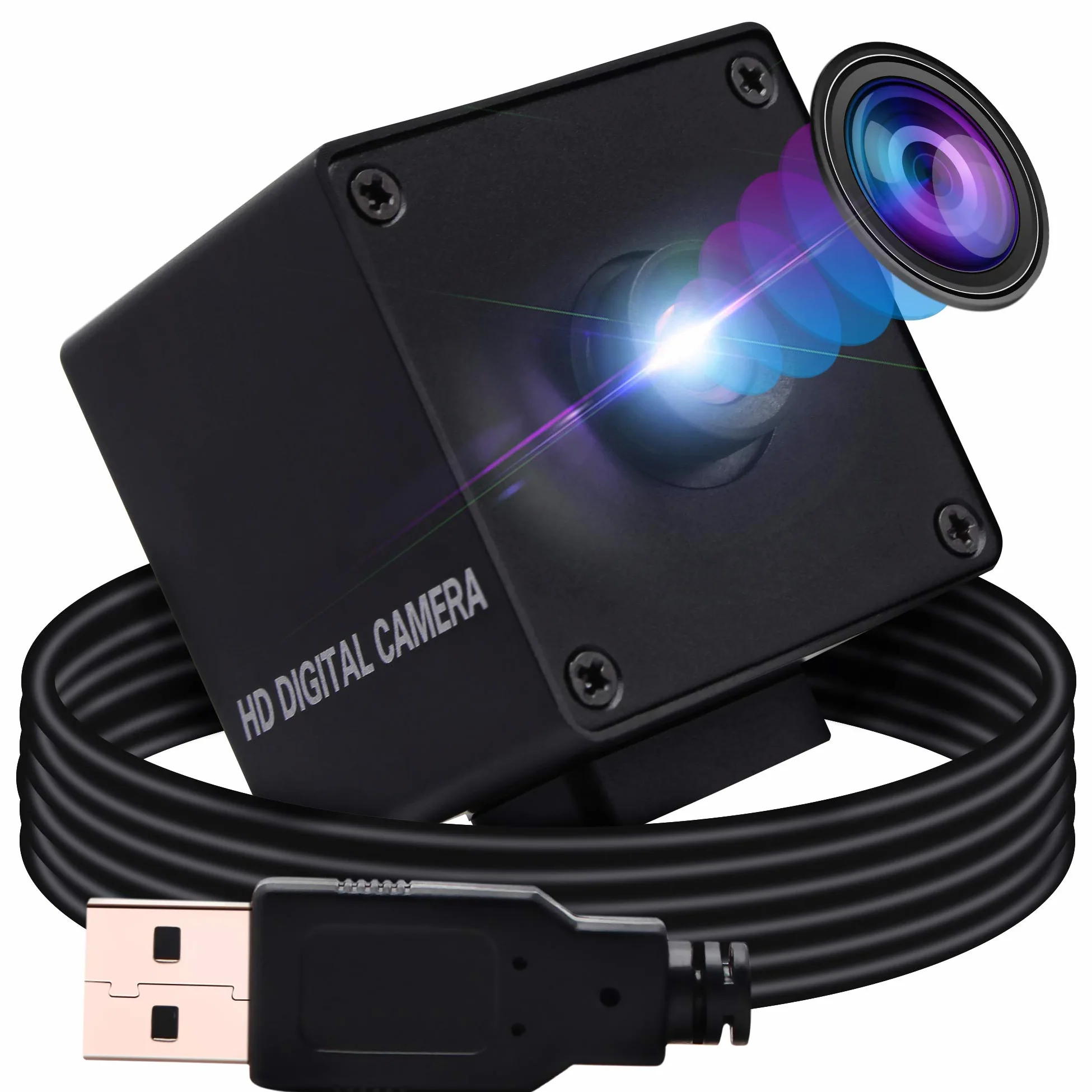 G Telecamera USB Autofocus 1080p grandangolare Webcam, 2mp 100degree Nessuna distorsione Obiettivo Webcam,Mac, Raspberry Pi