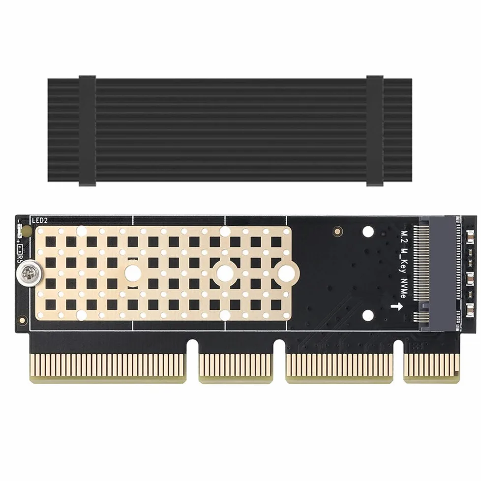 Yateng M.2 SSD a PCIe card, Nvme PCIe AHCI a PCI Express x16 dissipatore di calore, supporto adattatore SSD M.2 Key m 2230,2242,2260,2280 SSD to PCI-E 3.0 X4 compatibile per PC desktop