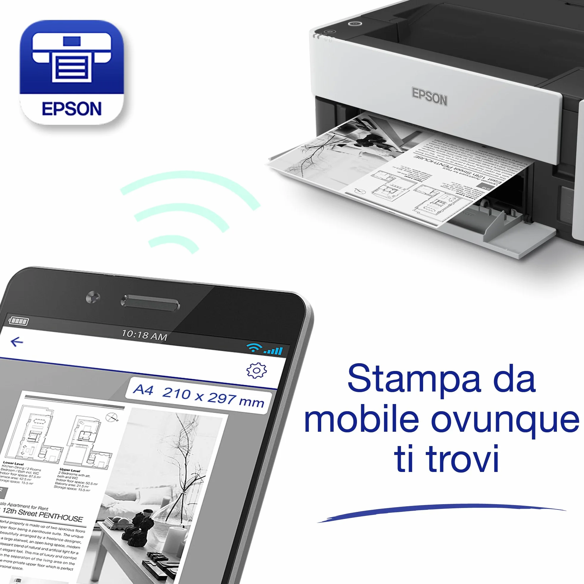 Epson EcoTank ET-M1170 stampante a getto d'inchiostro 1200 x 2400 DPI A4 Wi-Fi