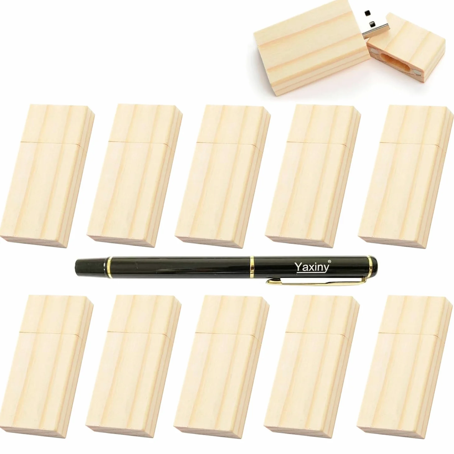 Pendrive 8GB, Chiavette USB 11 Pezzi In Legno, Pen Drive 8GB USB 2.0, Pennetta USB, for PC/Laptop/Smart TV, Perfetto come regalo, In Legno D'acero