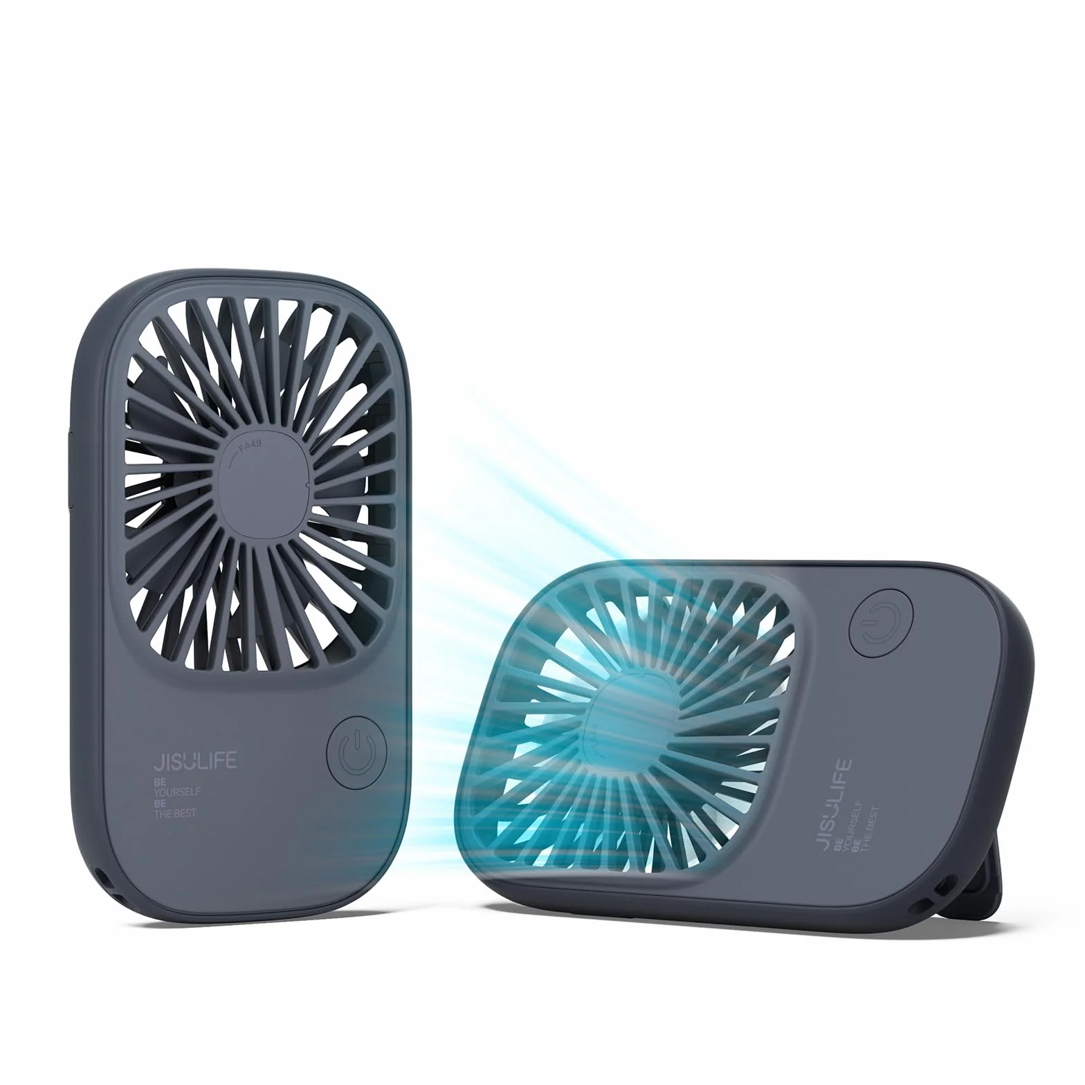 JISULIFE Ventilatore Portatile, Mini Ventilatore, Ventilatore USB Ricaricabile con 3 Velocità, Ventilatore per Ciglia a Batteria per Ragazze Bambini Donne Uomini Viaggi Blu