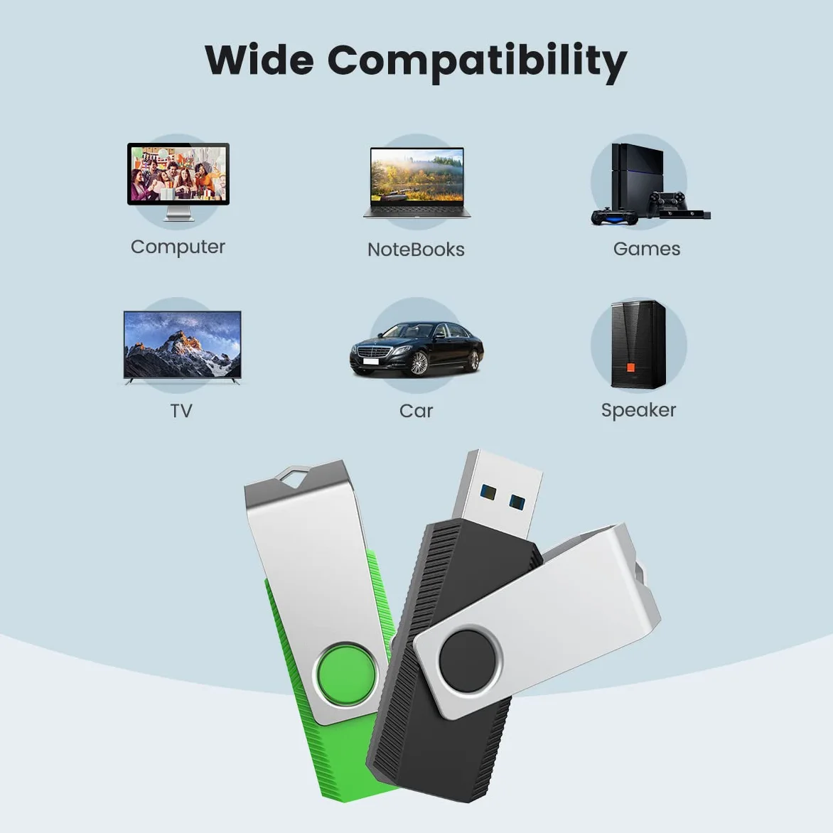 Aiibe Chiavetta USB 3.0 da 128 GB, 128 GB, chiavetta USB 3.0, unità da 128 GB, chiavetta da 128 GB, unità USB da 128 GB, confezione multipla (128 G, 5 colori misti: nero, rosso, ciano, verde, viola)