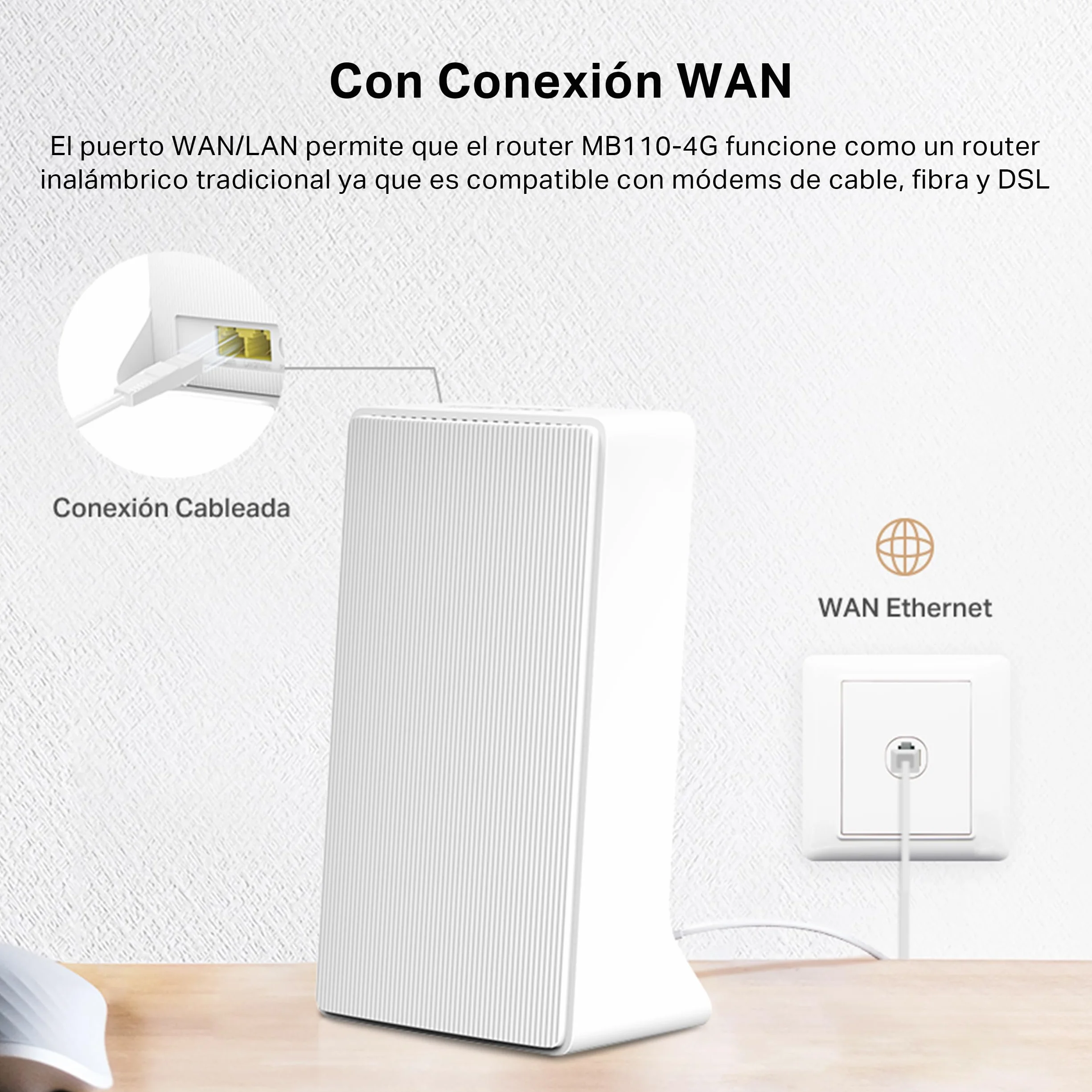 Mercusys TP-Link MB110-4G Router Wifi con Sim LTE Wireless N300Mbps 4G, Porta LAN/WAN, VPN,Senza Configurazione, Antenne Interne, Porte Antenna Esterna, Compatibile con Tutti Gli Operatori