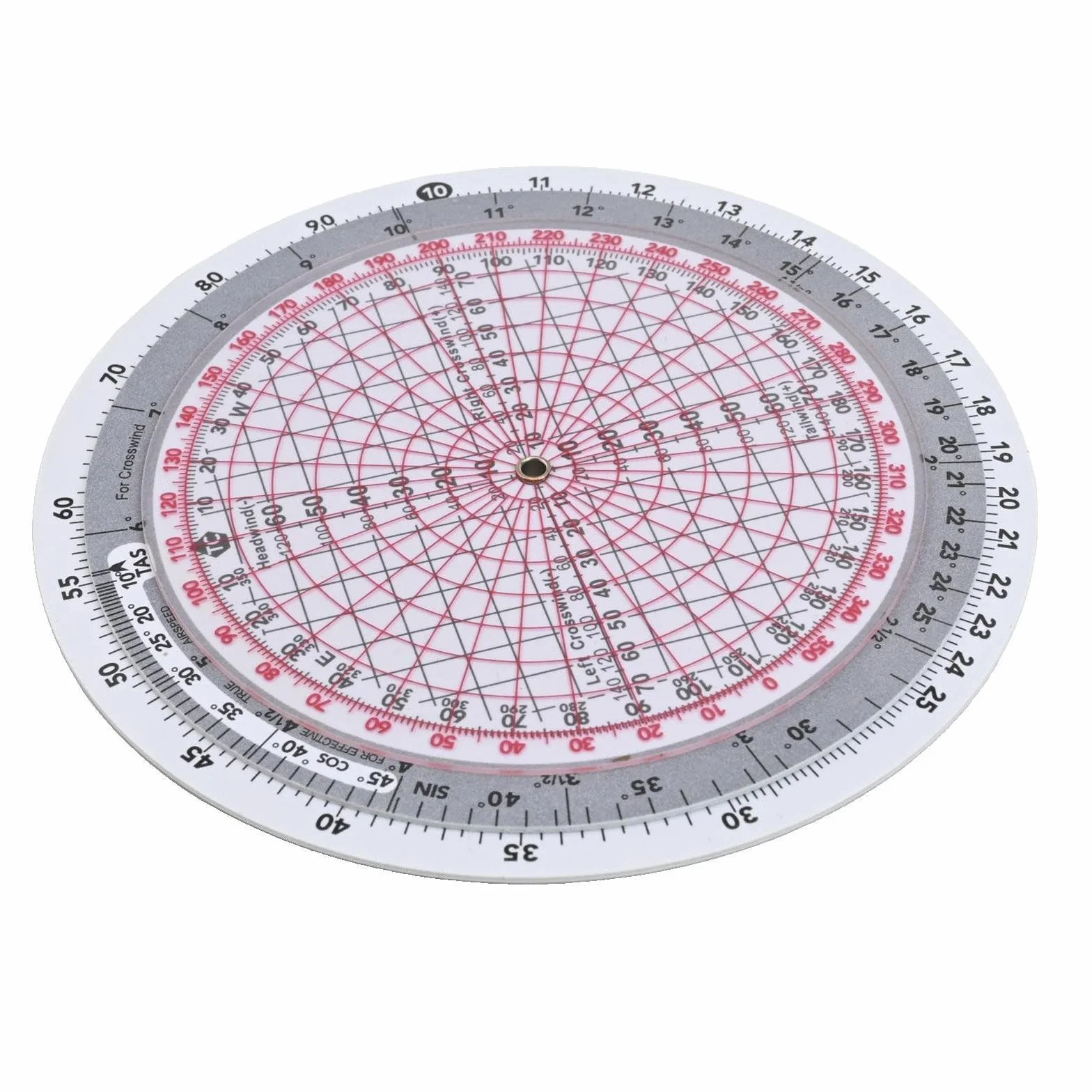 Computer di volo E6B-R Plotter aeronautico in plastica da 15,2 cm con calcolo laterale del vento per allenamento di volo, compatibile con funzioni di scorrimento E6-B (E6B-R2)