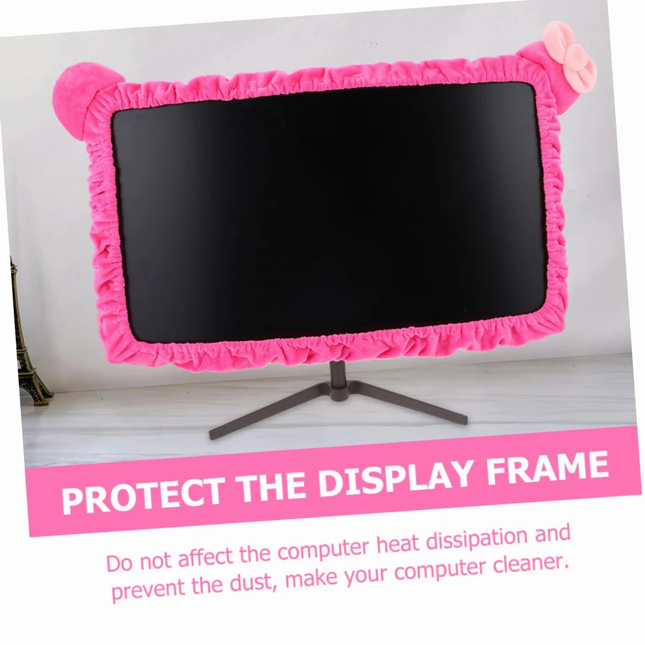 Copertura Flessibile per Monitor PC in Poliestere 2 Pezzi | Rosa, Facile da Pulire, Alta Elasticità, per Computer e Schermo, Confezione Doppia