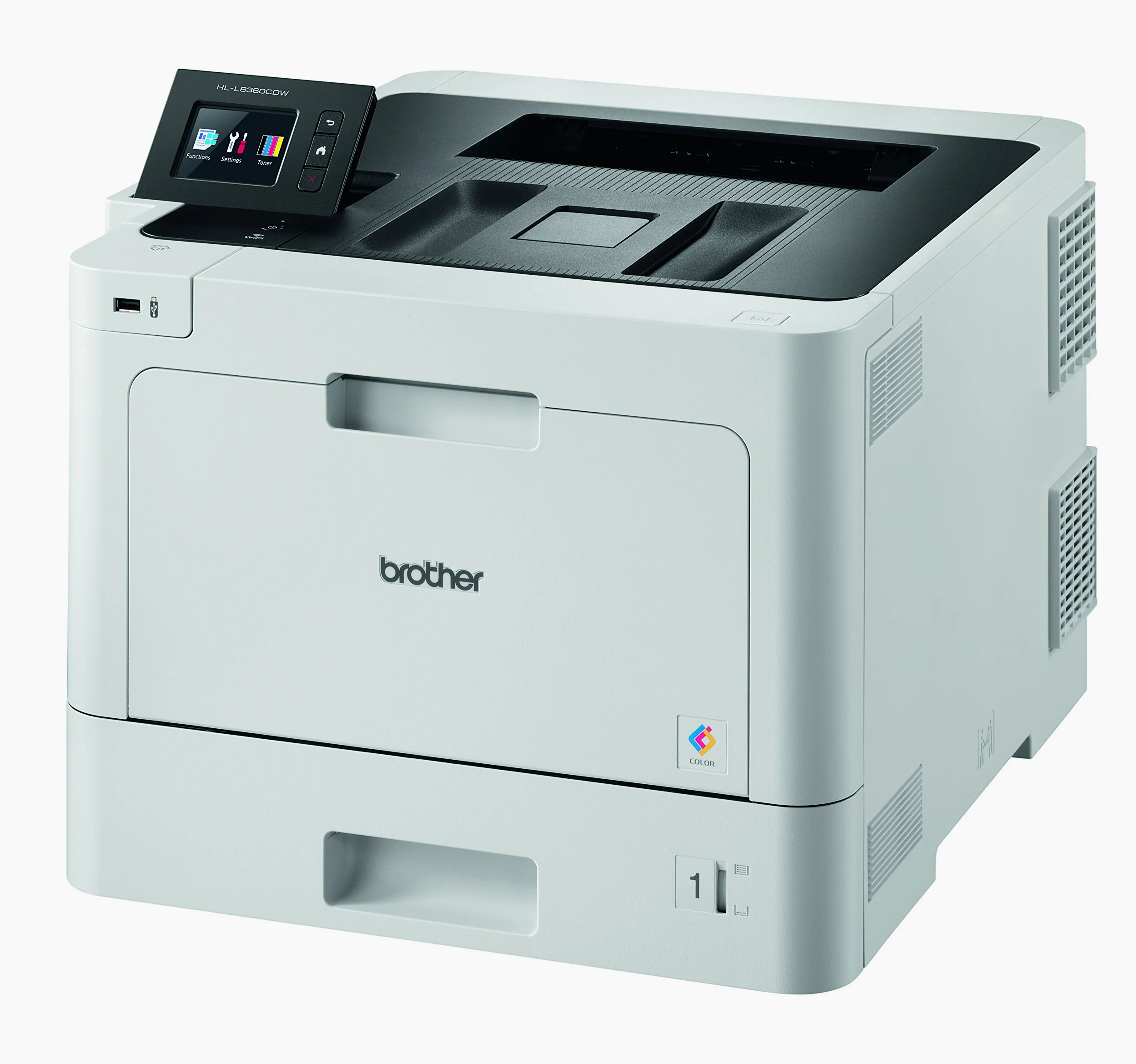 Brother HLL8360CDW | Stampante Laser a Colori | 31 ppm|Stampa Fronte/Retro | Touchscreen 6.8cm| WiFi, LAN, NFC e USB | Inbox toner da 3.000 pag (Nero) e 1.800 pag (colori CMY)